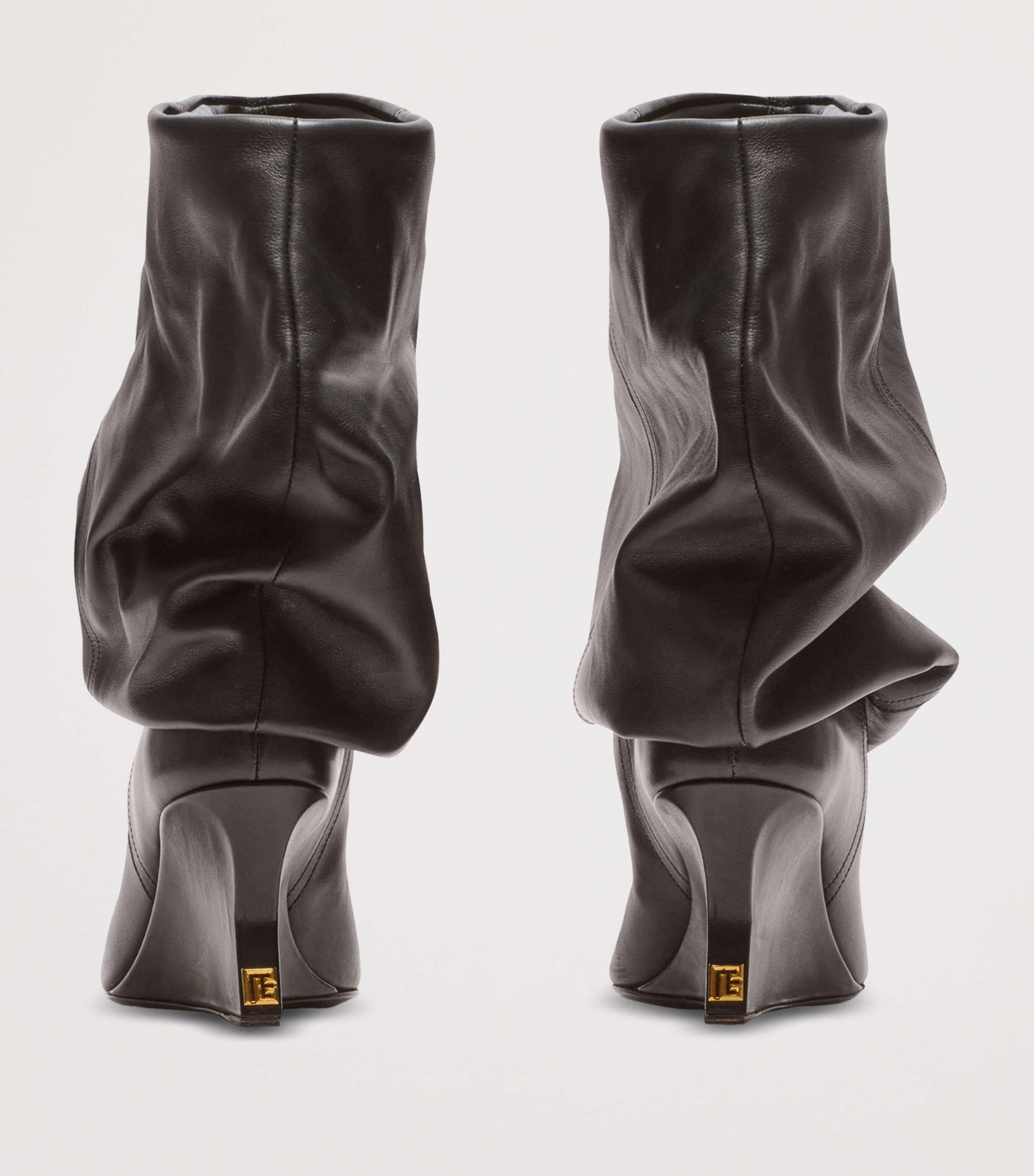 Leather Wedge Ankle Boots 60 0PA NOIR Image 5