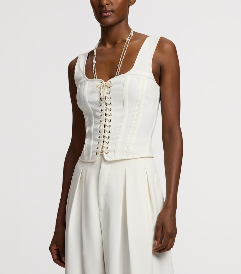 Cotton-Blend Kat Corset Top NATURAL-101 Image 7