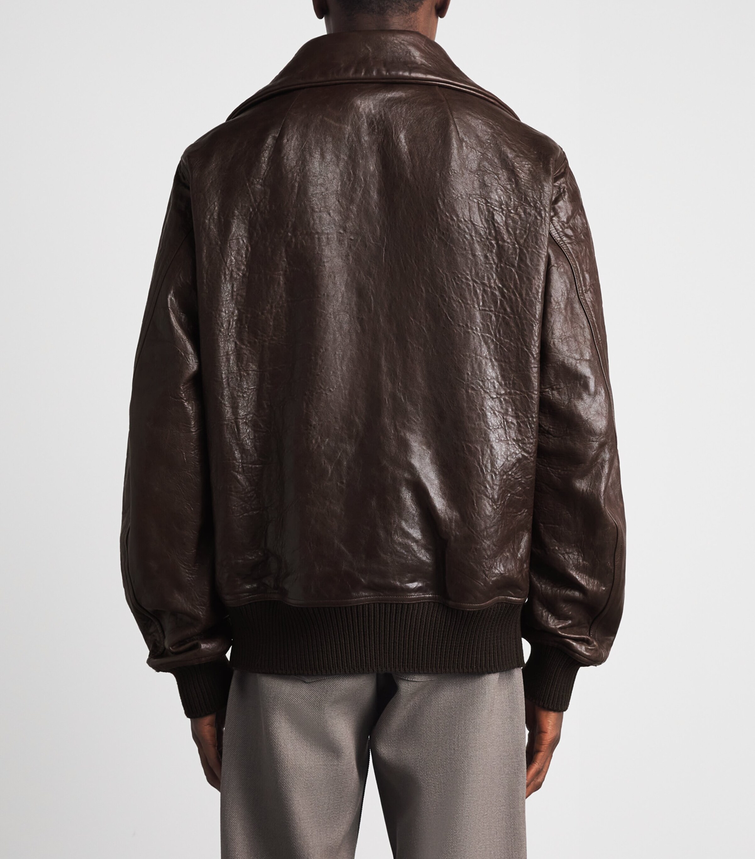 Rick Owens Grey Dracuflight Leather Jacket | Harrods US