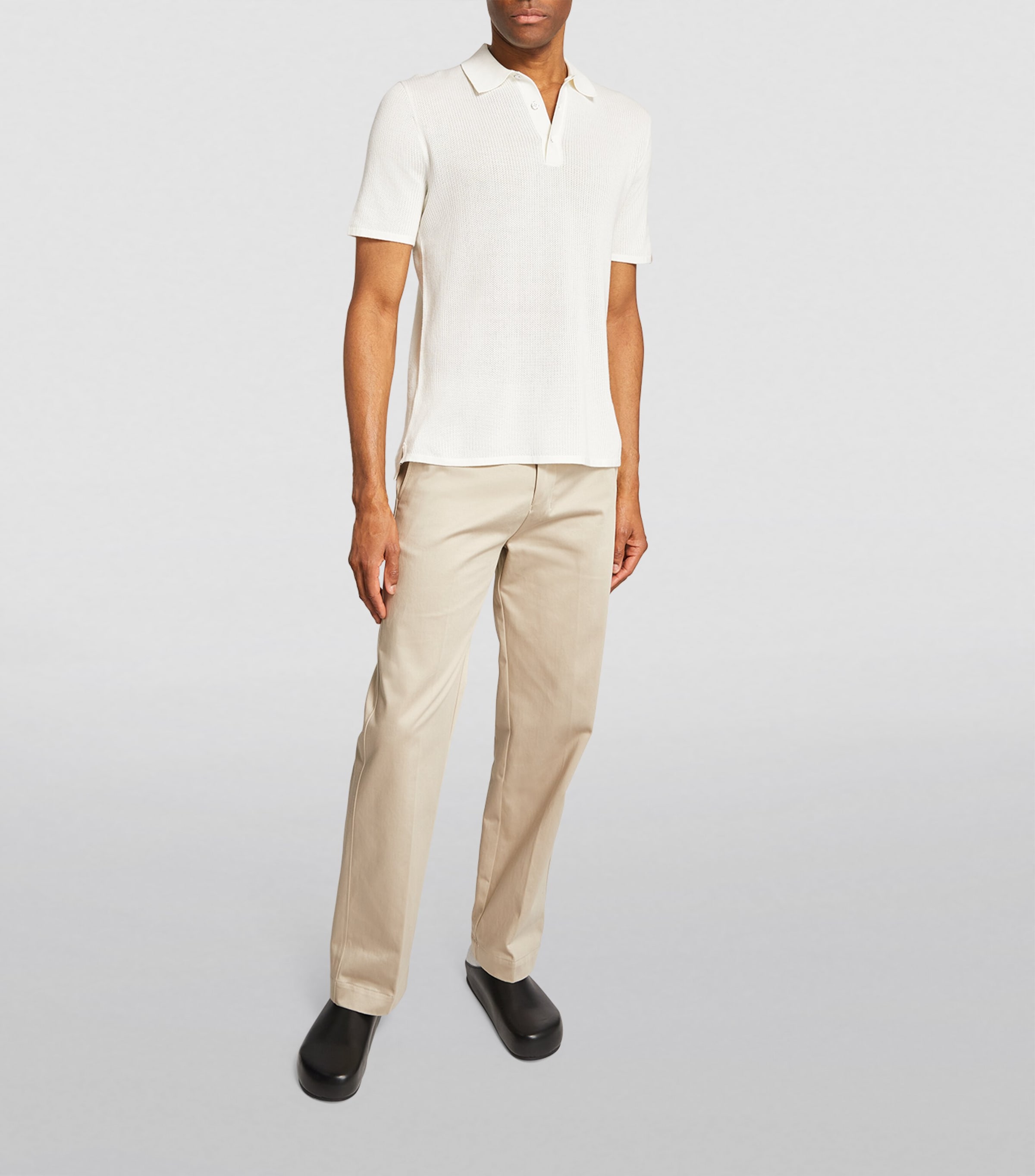 Mesh Harvey Polo Shirt IVORY Image 2