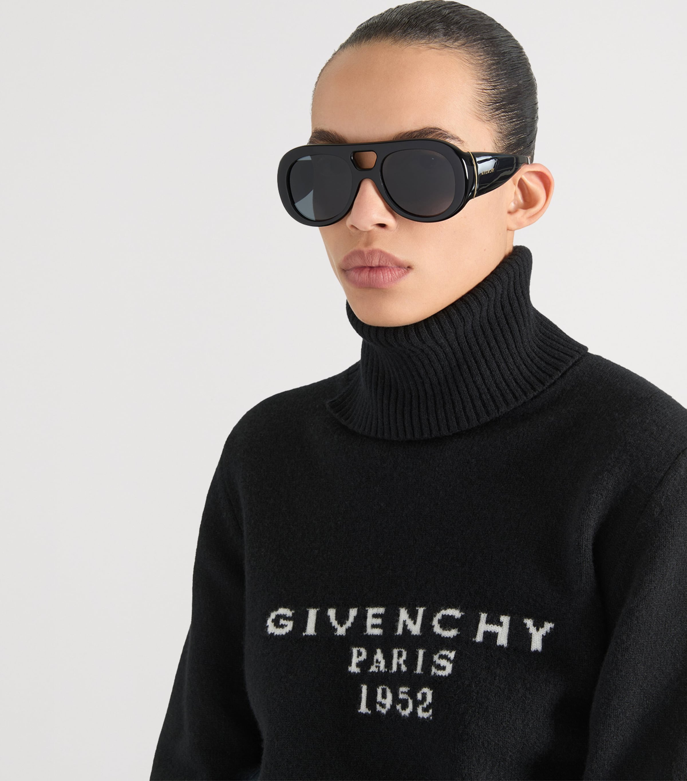 Acetate Bold Sunglasses BLACK Image 2