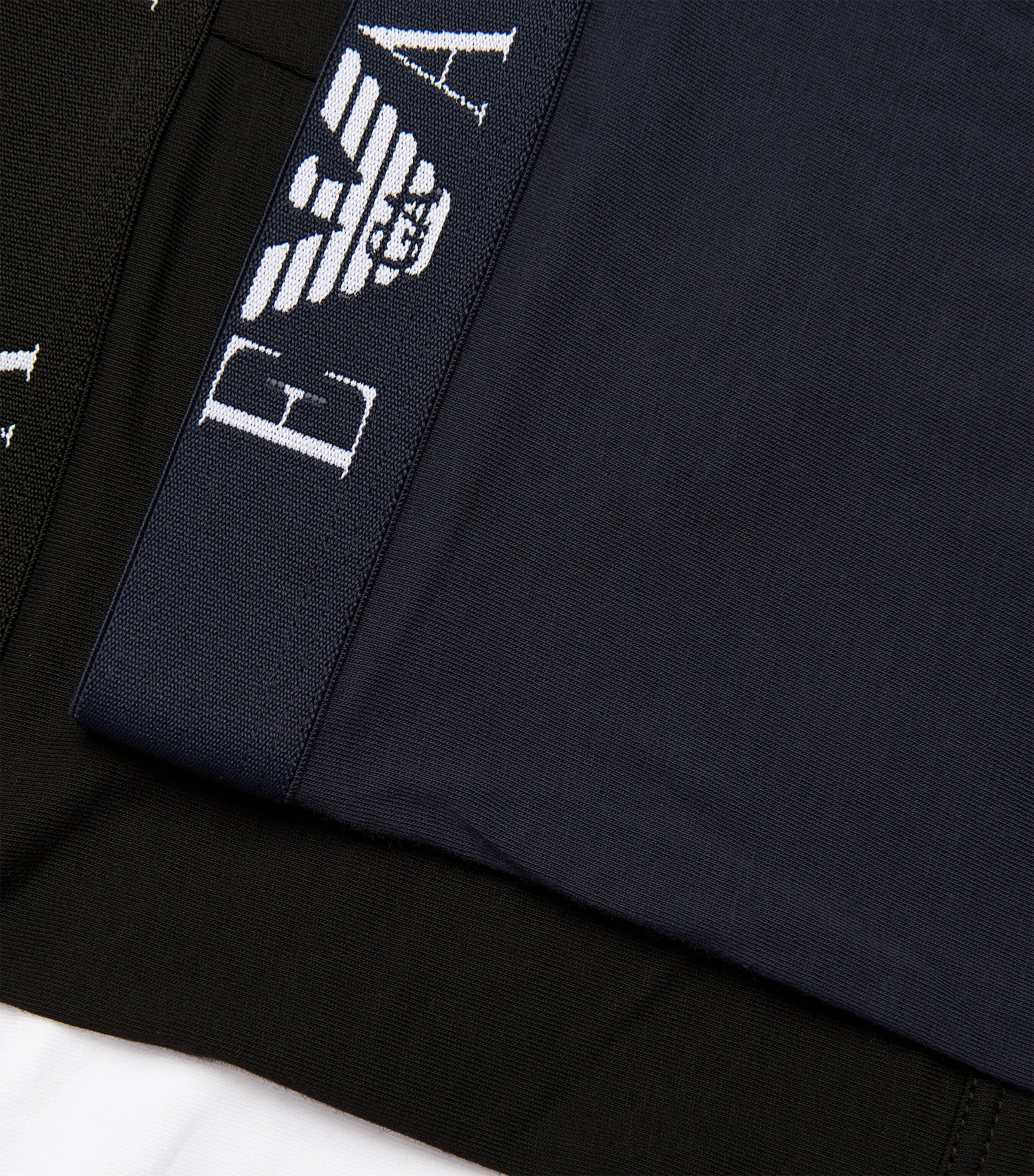 Stretch-Cotton Eagle Monogram Trunks (Pack of 3) 56110 BLKWHTBLU Image 4