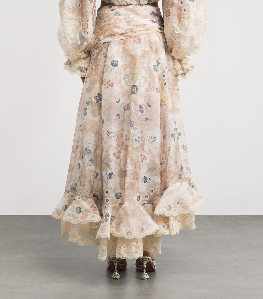 Linen-Silk Rebellion Maxi Skirt CRF CREAM FLORAL Image 4