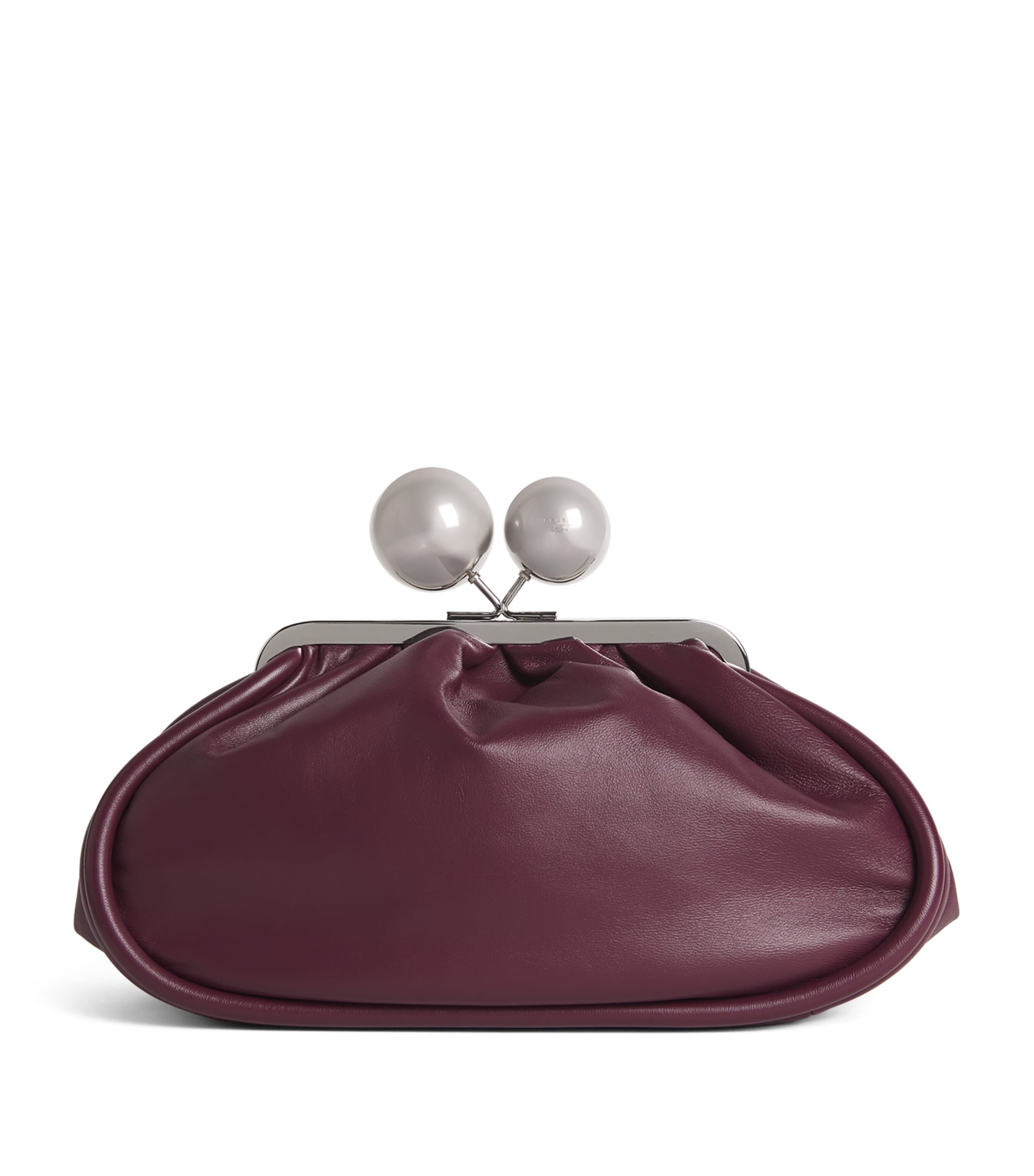 Weekend Max Mara Medium Leather Pasticcino Clutch Bag In Purple