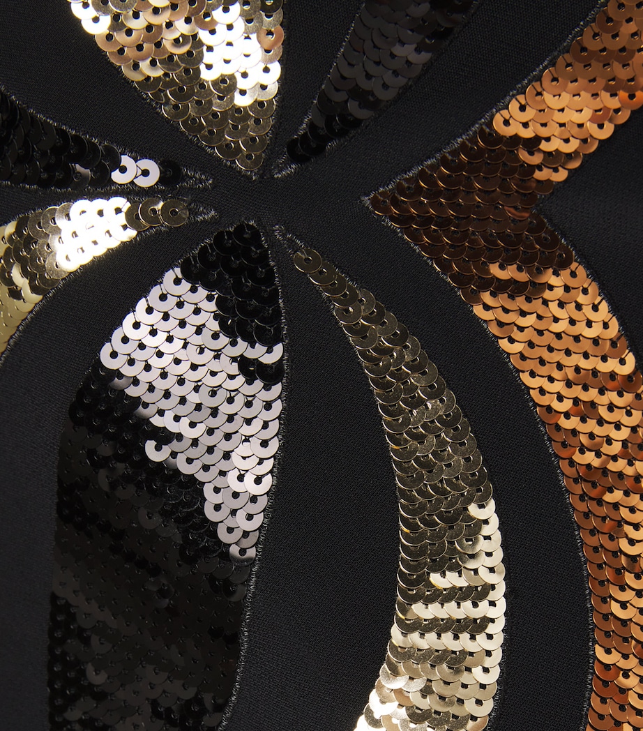 Crepe Sequin-Embellished Maxi Kaftan Dress 999/NERO Image 6