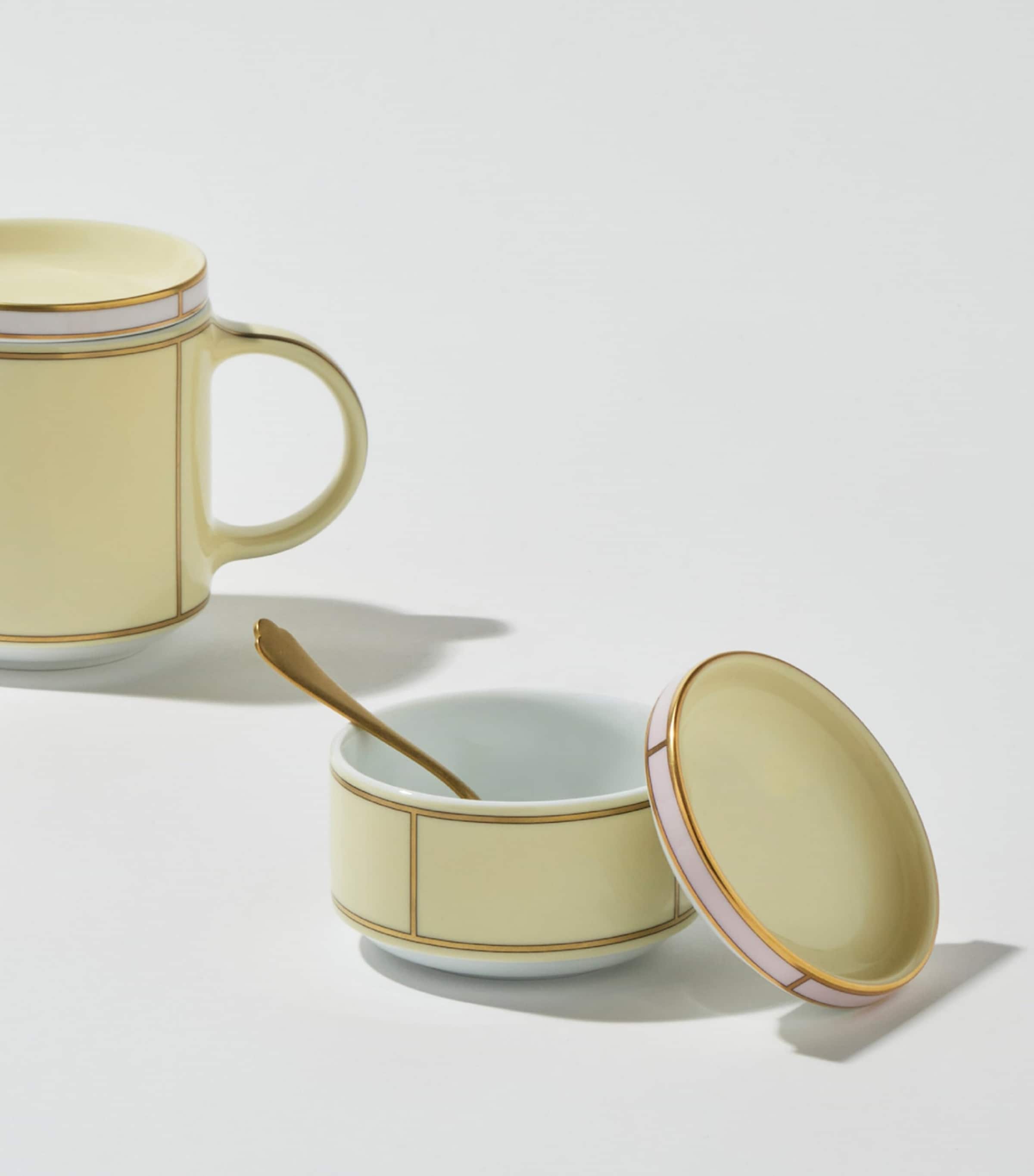 GINORI 1735 Porcelain Colonna Diva Giallo Lidded Sugar Pot (10cm) Image 2