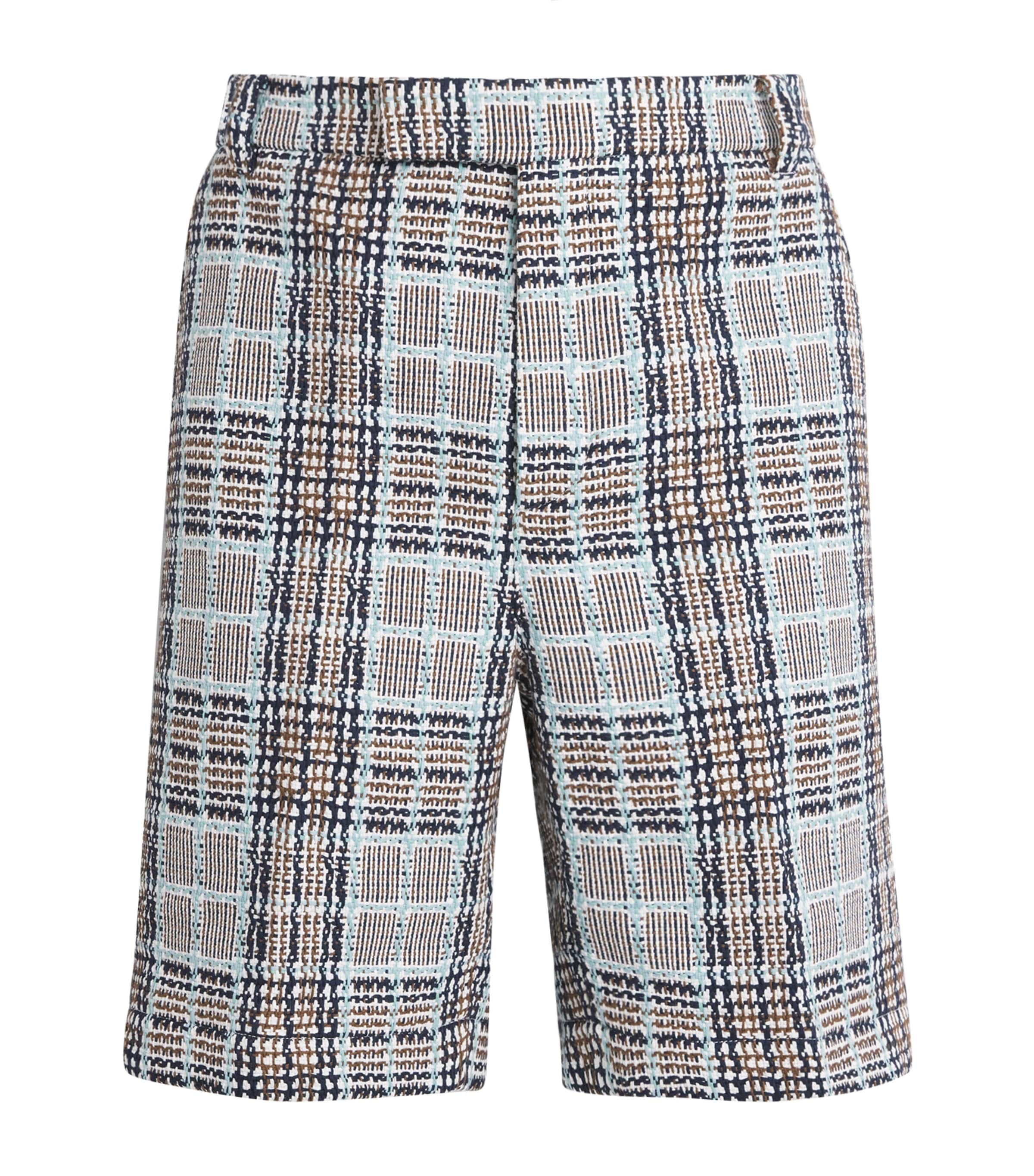 Plaid Straight Chino Shorts LIGHT BLUE Image 1