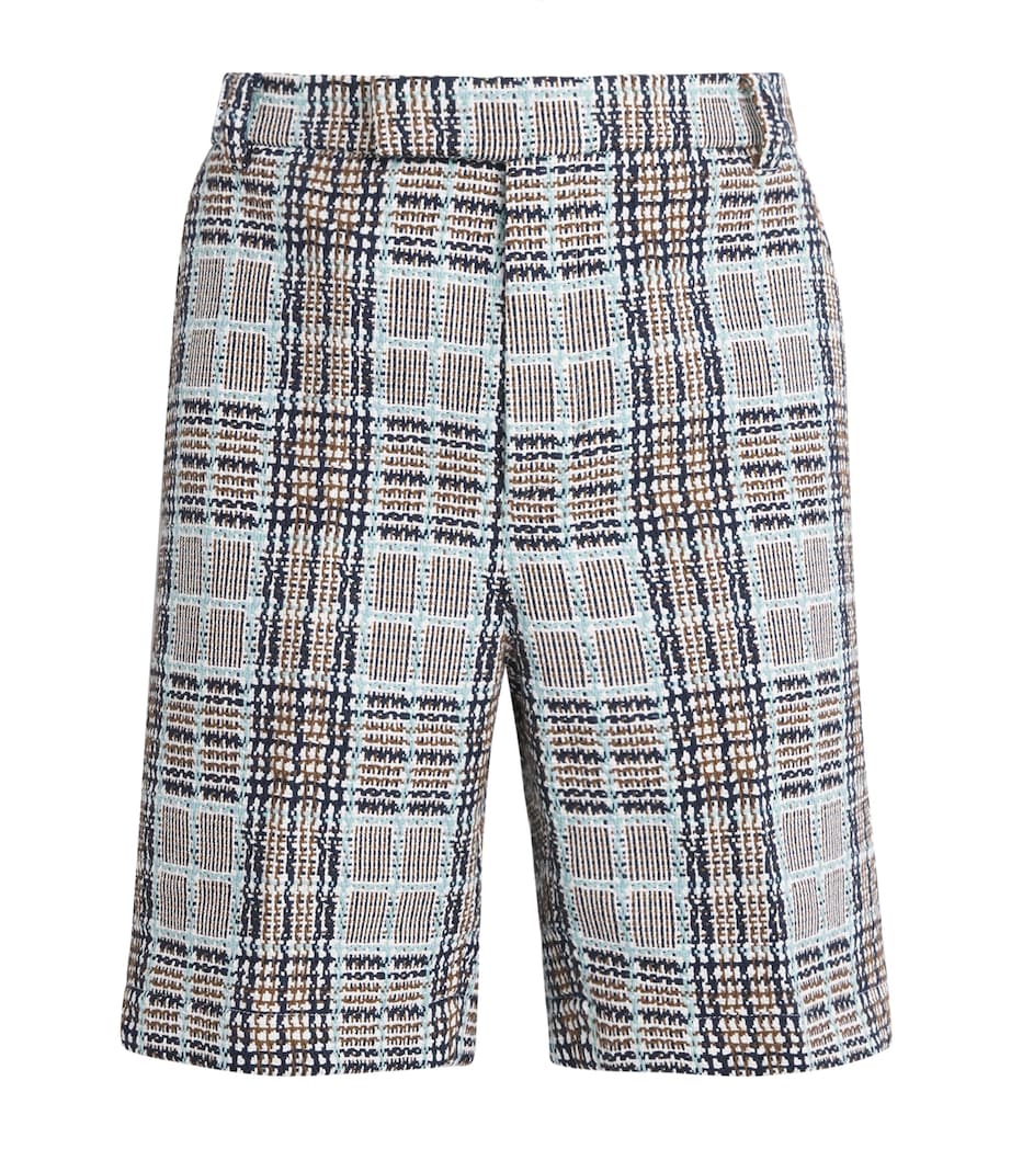 Plaid Straight Chino Shorts LIGHT BLUE Image 1