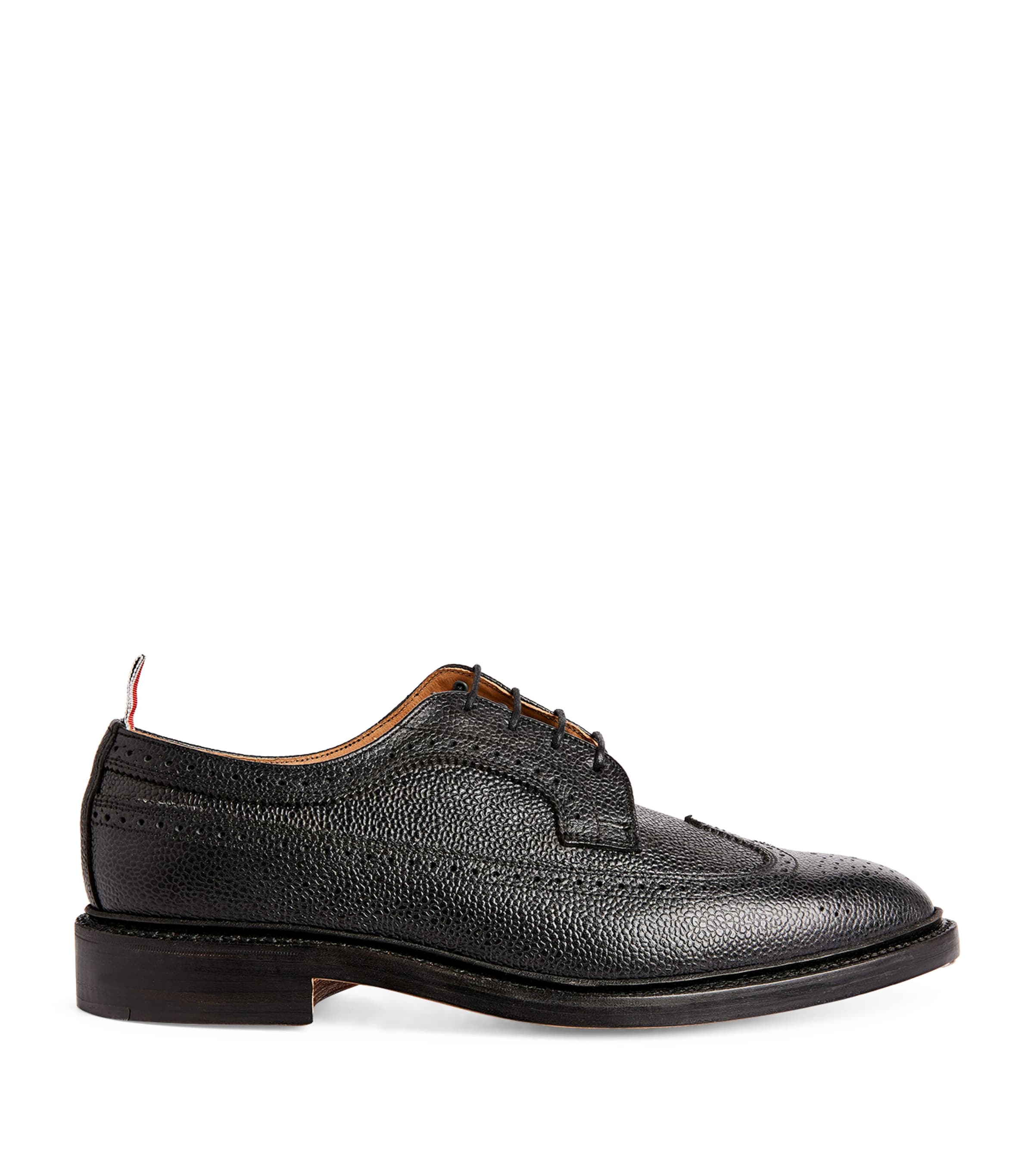 Shop Thom Browne Leather Longwing Brogues In Black