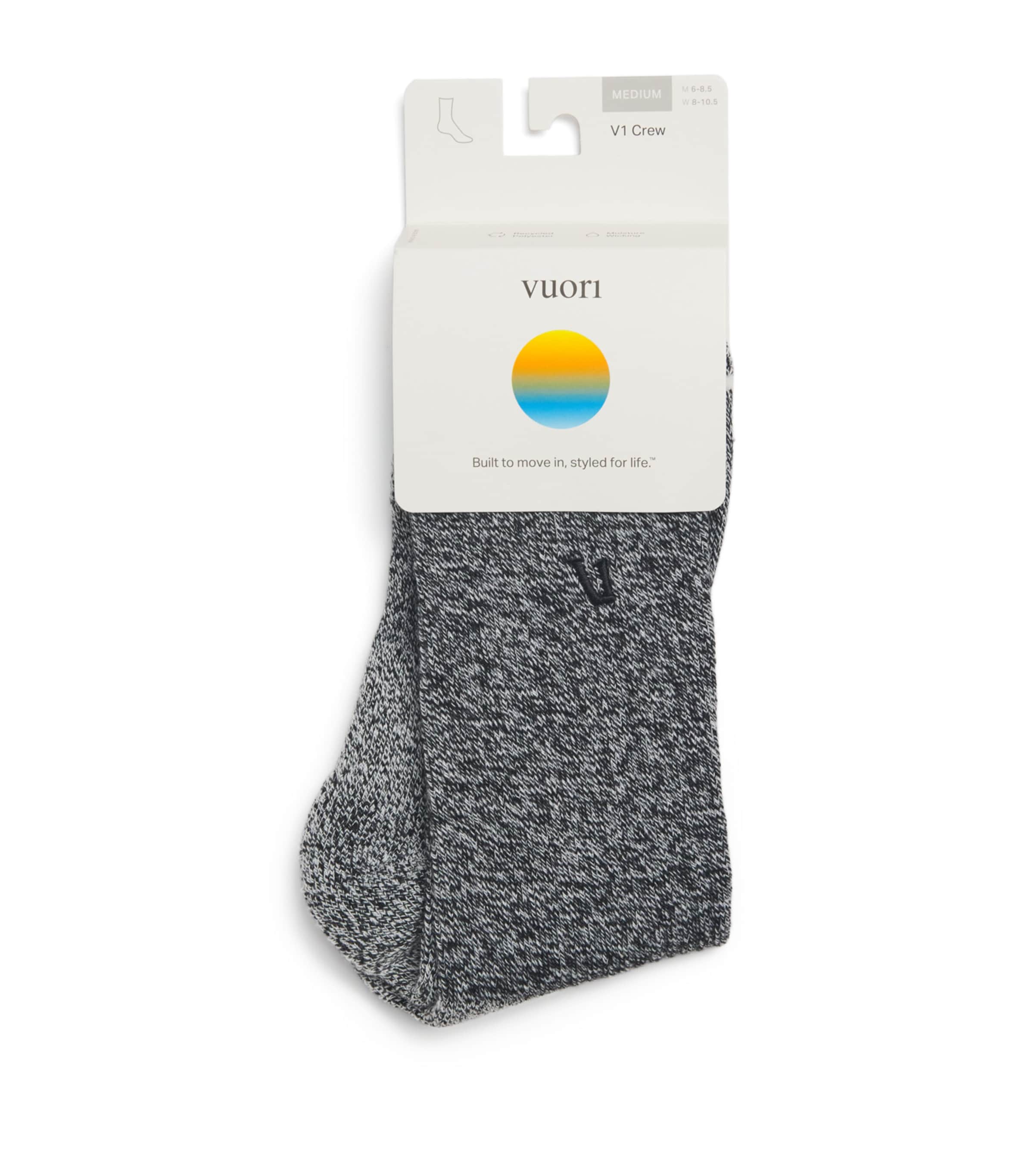 Vuori V1 Crew Performance Socks In Grey