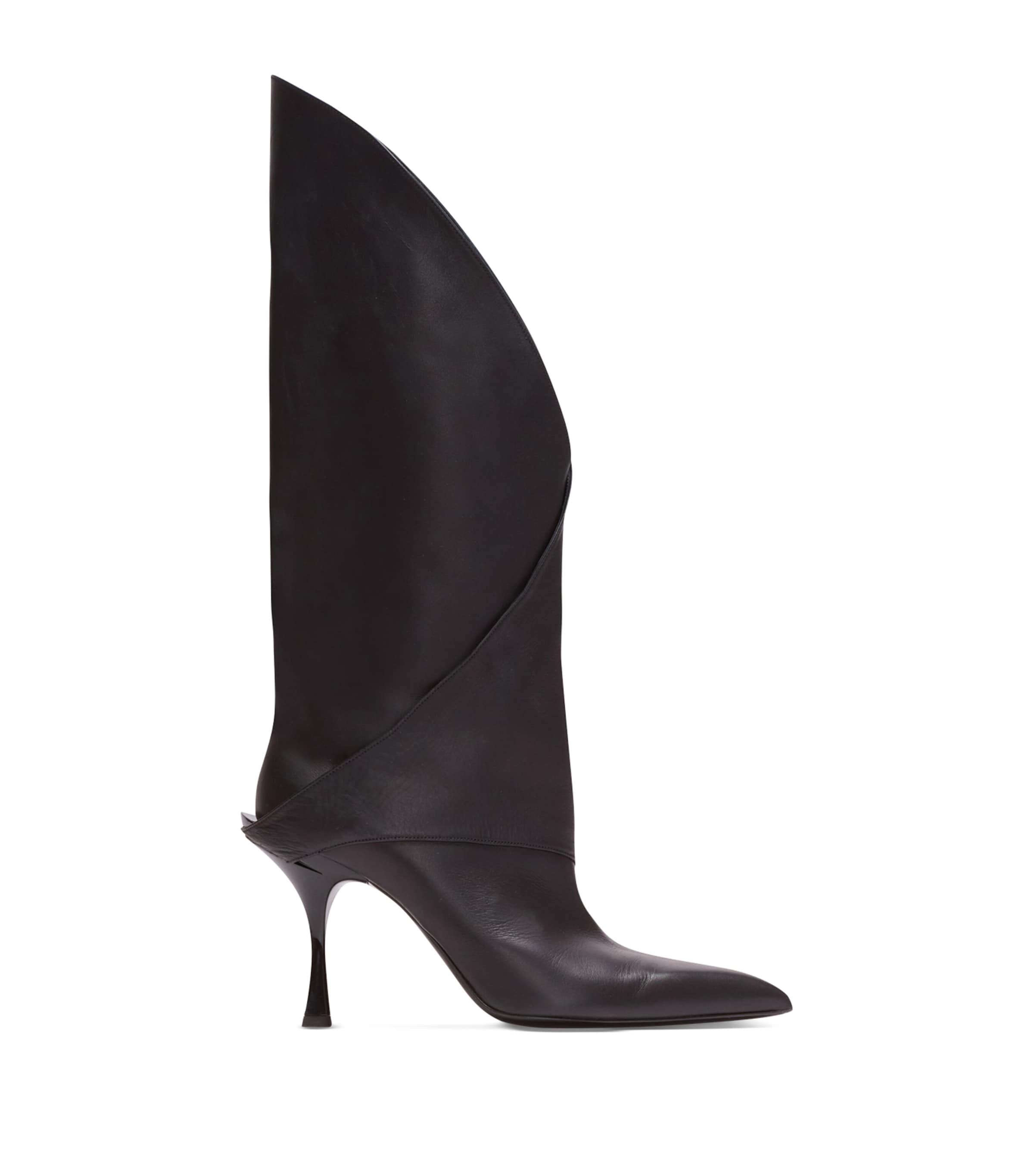 Balmain Leather Twist Heel Boots 95