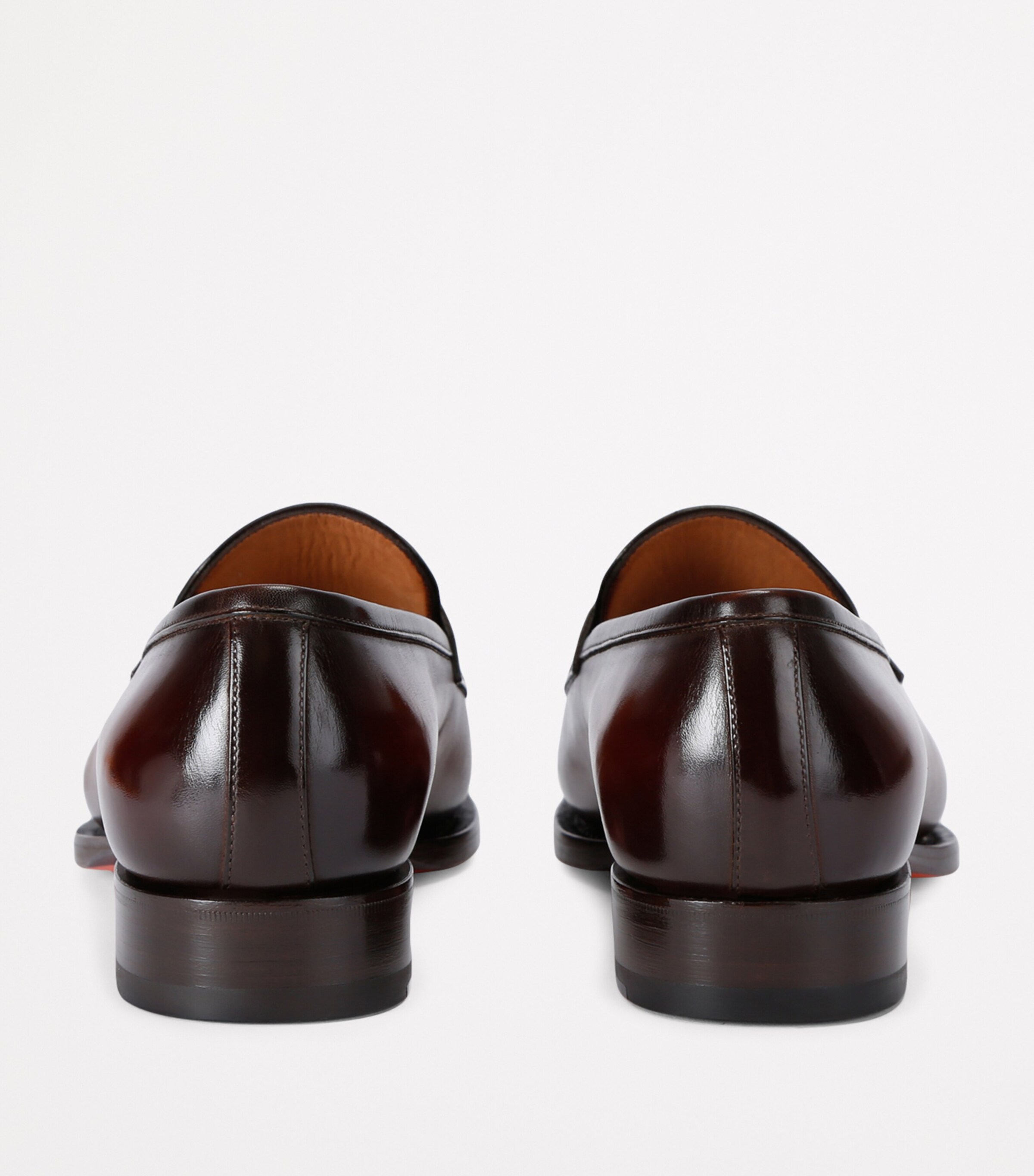 Santoni Leather Adrian Loafers Tan Image 2