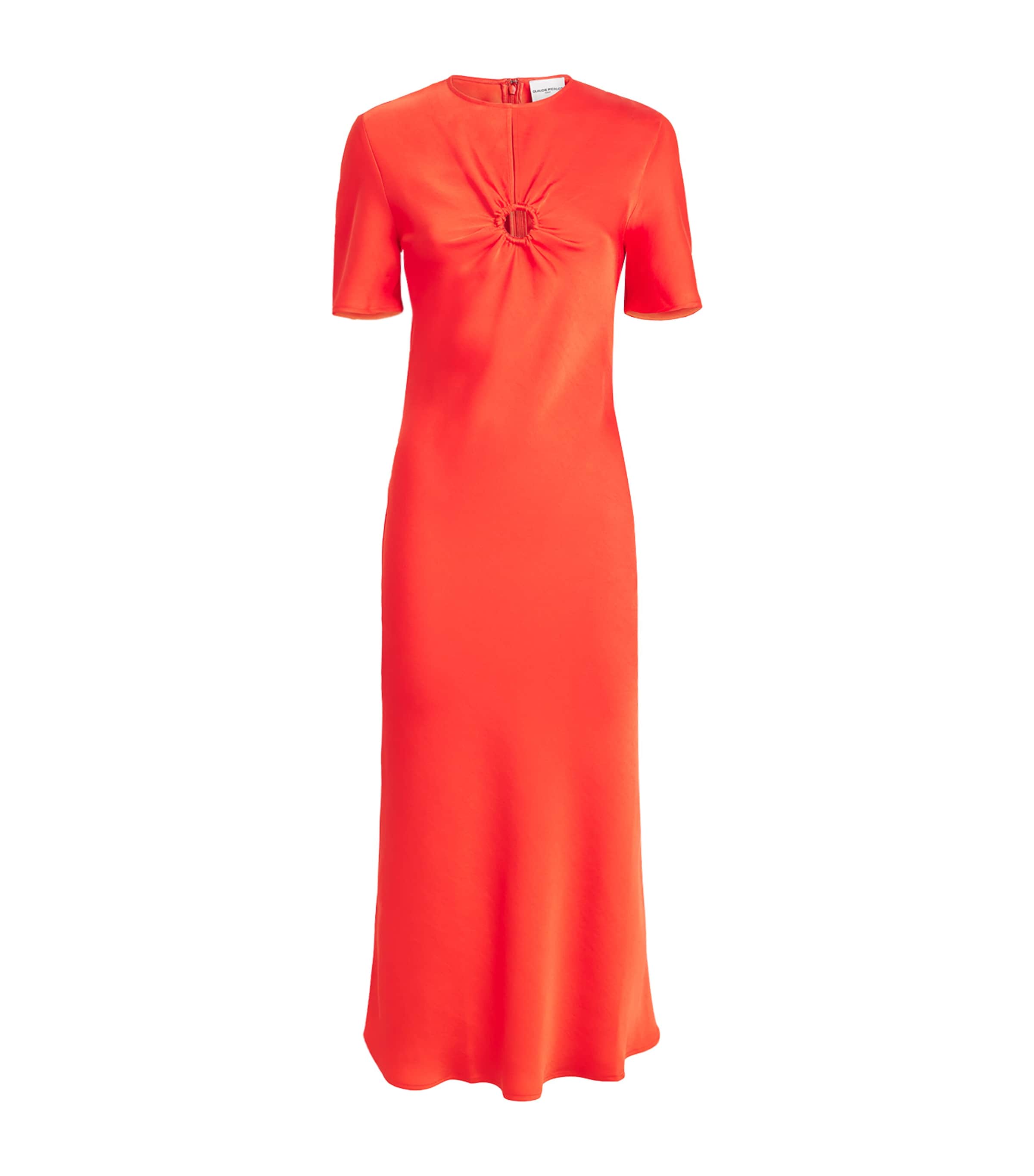 Claudie Pierlot Womens Satin Midi Dress Tangerine Image 1