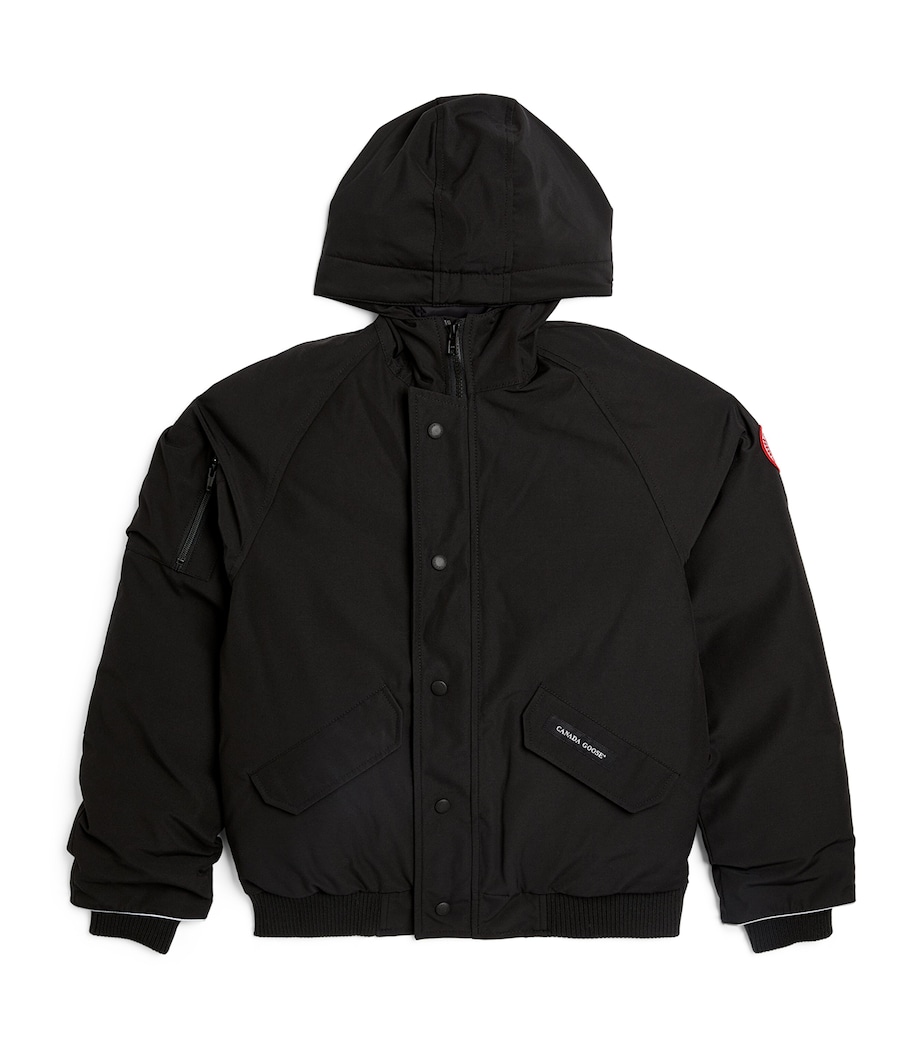 Canada Goose Kids Black Padded Rundle Bomber Jacket (7-16 Years