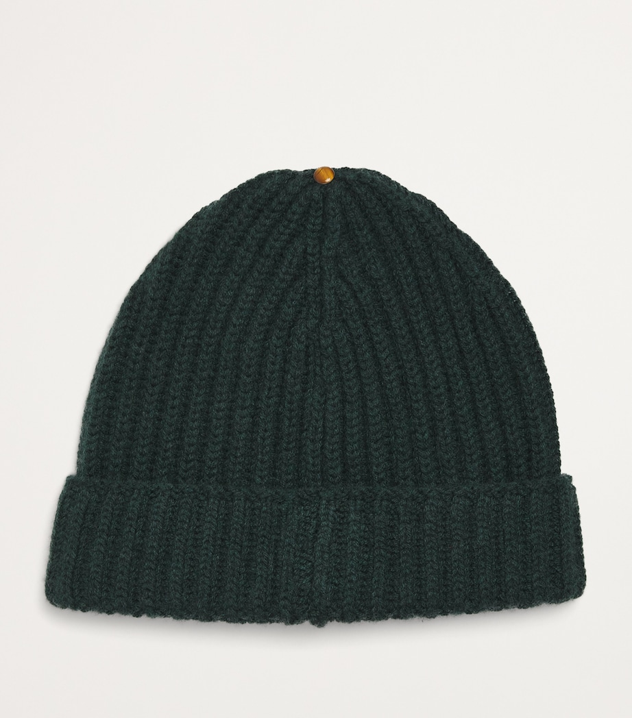 Unisex Cashmere Molly Hogan Beanie FOREST GREEN Image 2