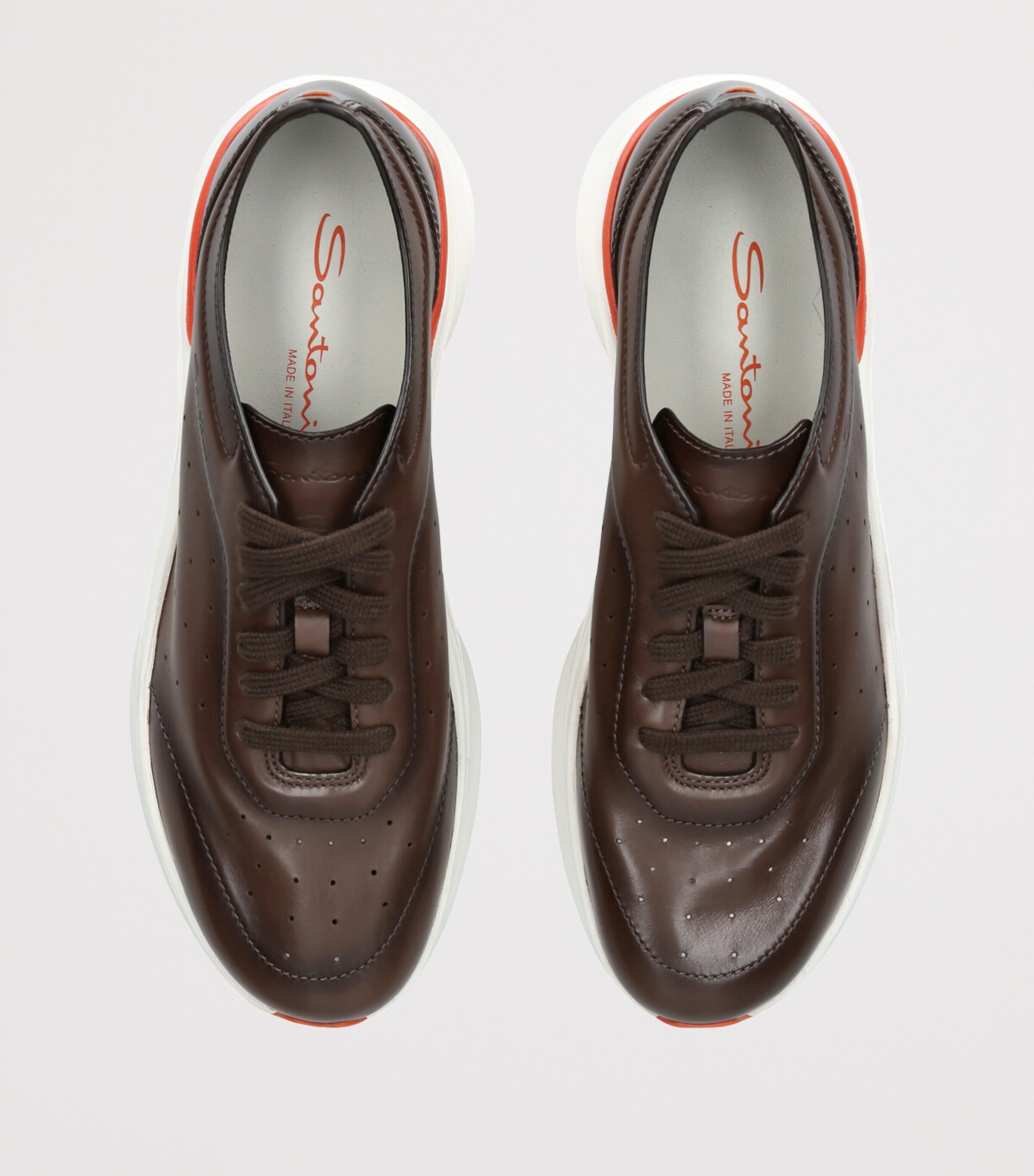 Santoni Leather Easy Bounce Sneakers Brown Image 4