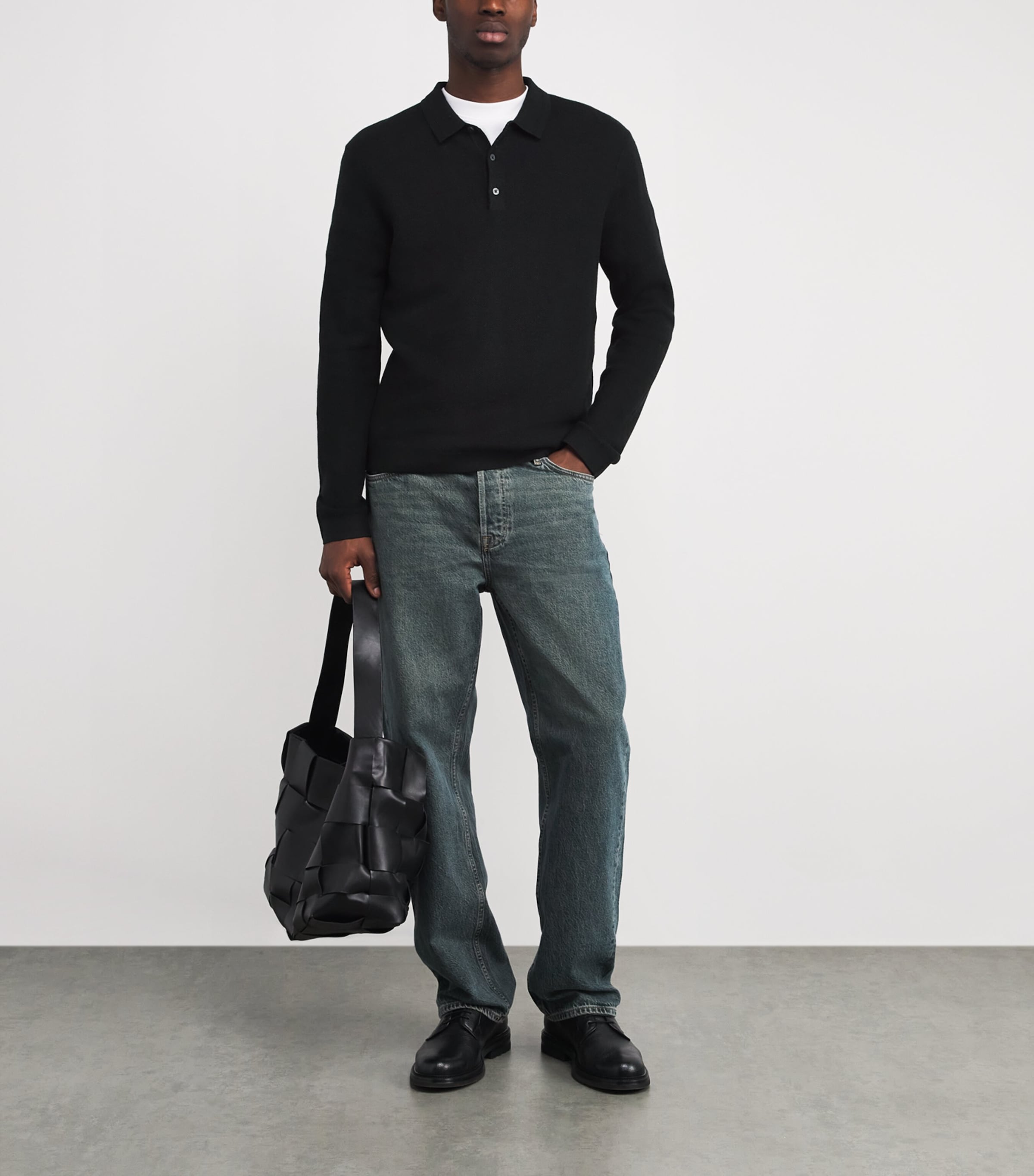 Cotton-Blend Elwynn Polo Shirt BLACK Image 2