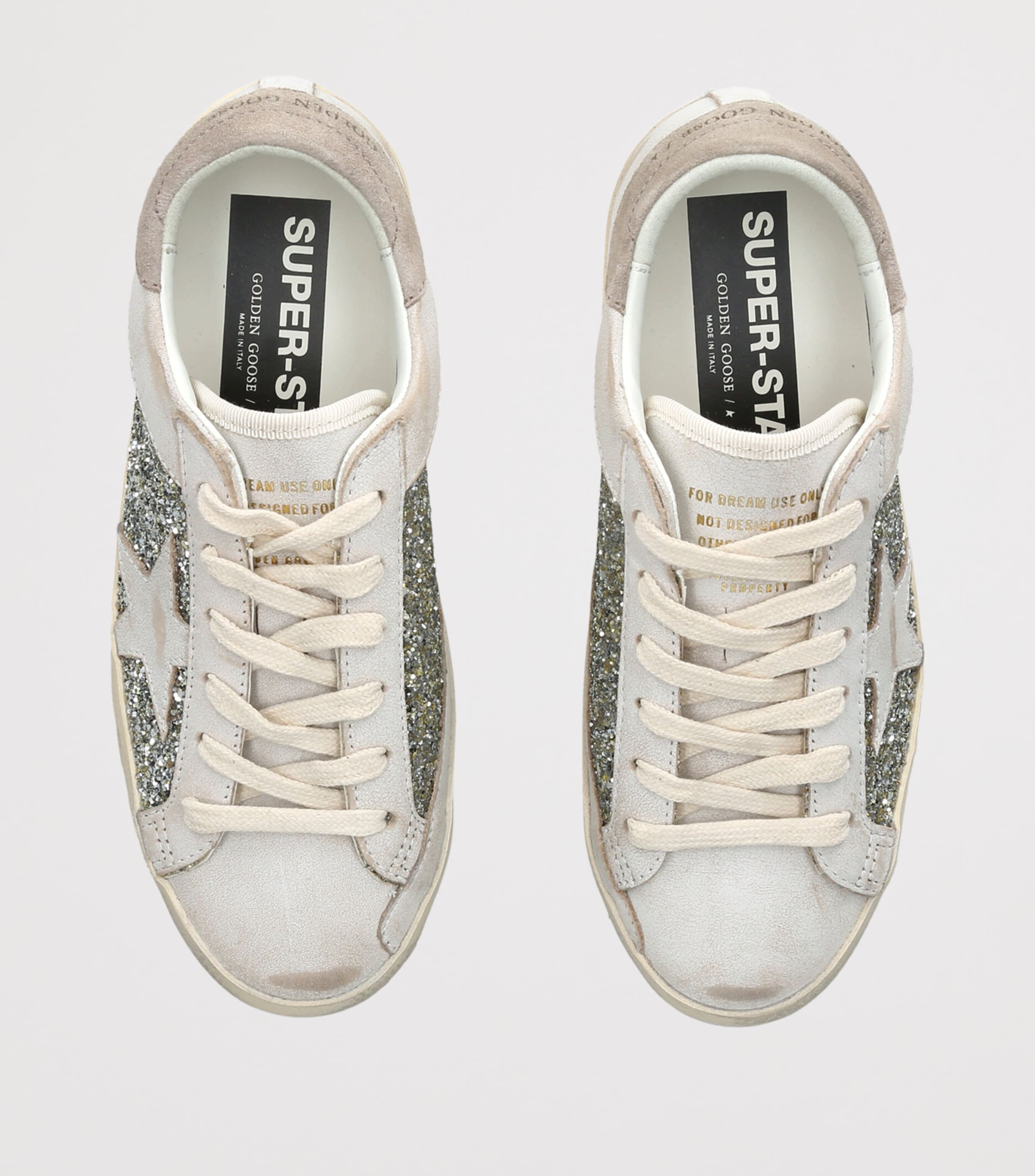 Golden Goose Womens Leather Super Star Sneakers White/comb Image 4