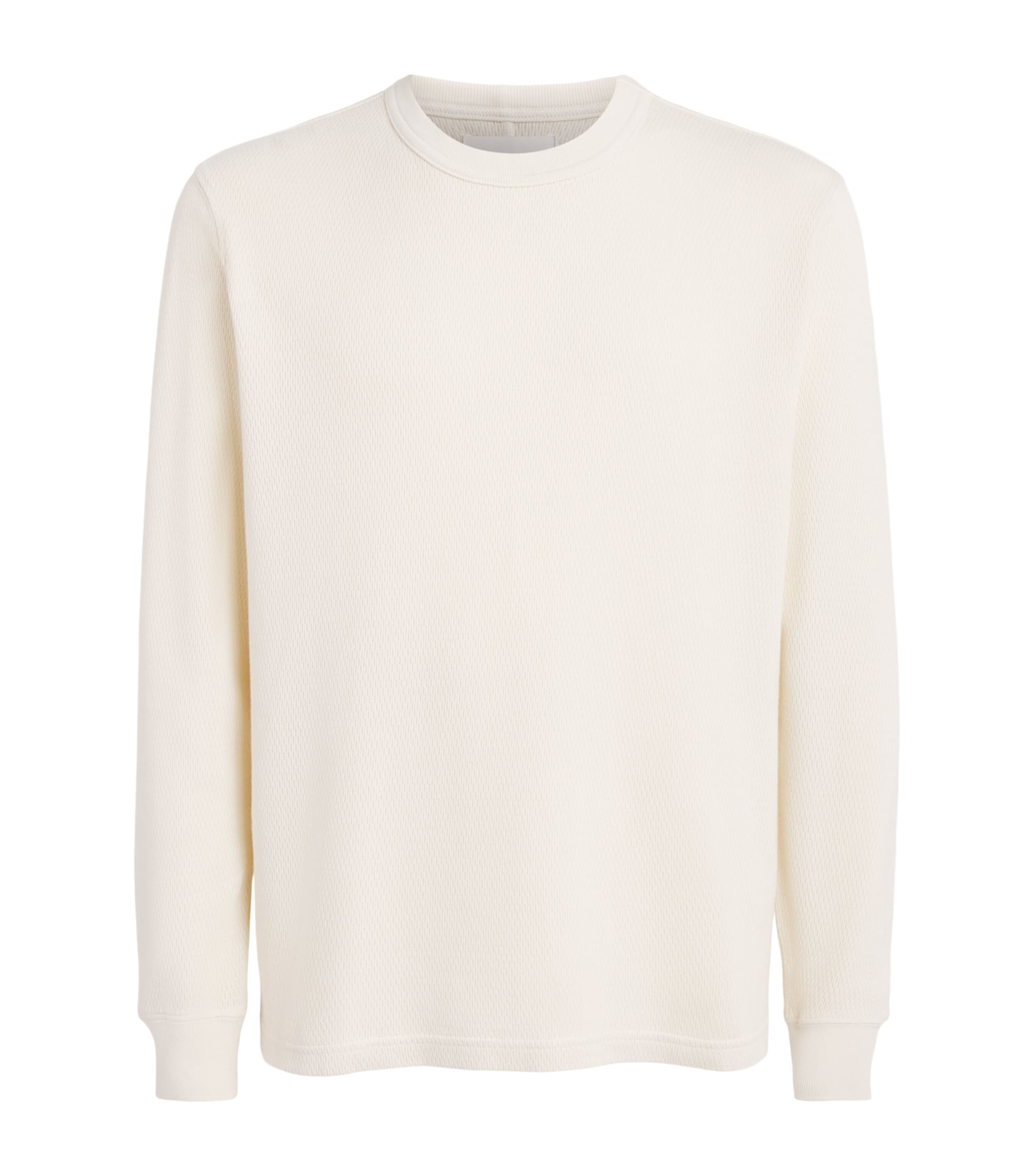 Citizens of Humanity Mens Cotton Waffle-Stitch Sweater Plaster Image 1