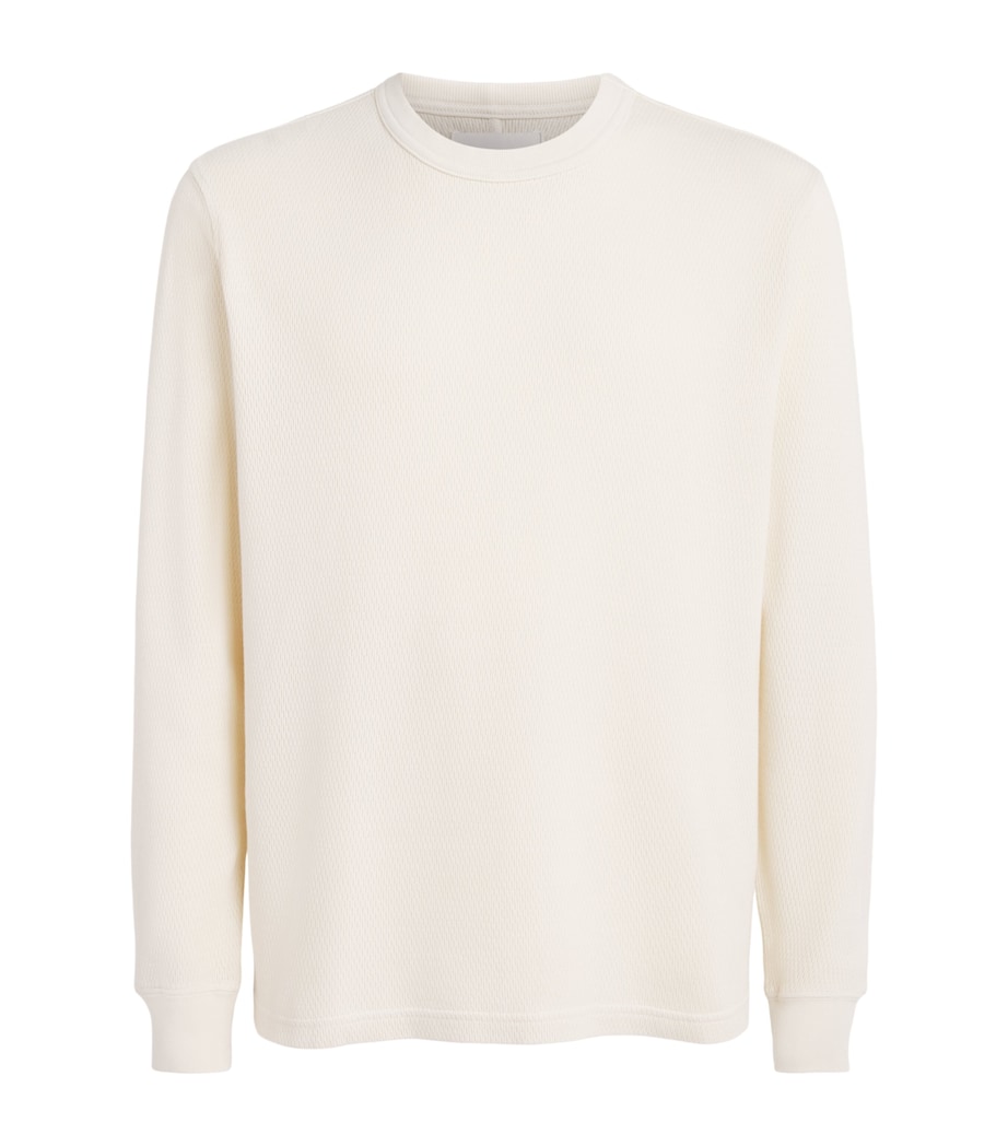 Citizens of Humanity Mens Cotton Waffle-Stitch Sweater Plaster Image 1