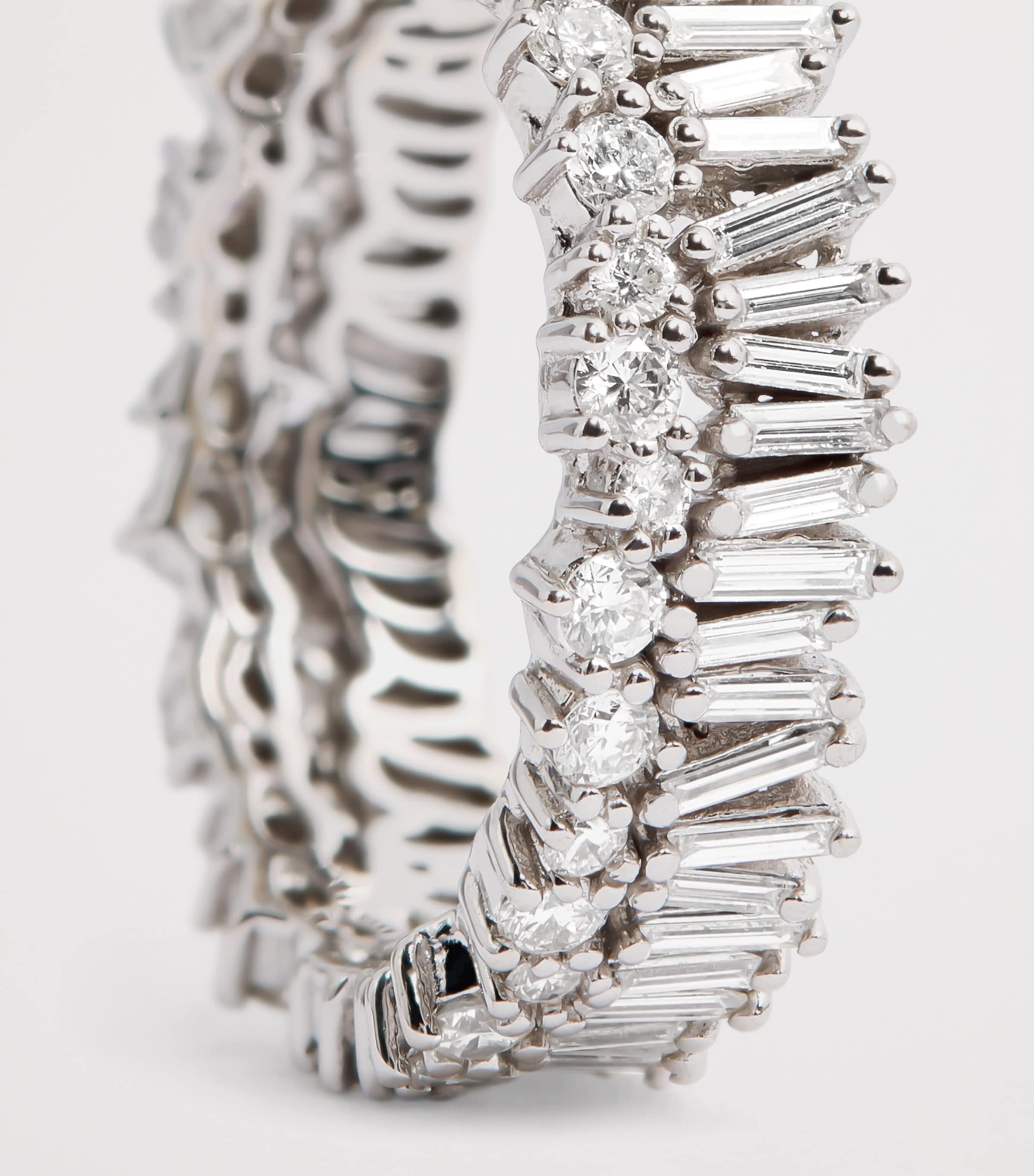 Suzanne Kalan White Gold and Diamond Classic Short Stack Eternity Ring Wg/wd Image 5