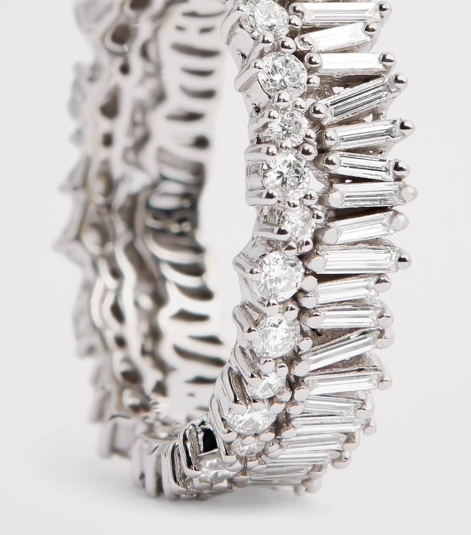 Suzanne Kalan White Gold and Diamond Classic Short Stack Eternity Ring Wg/wd Image 5