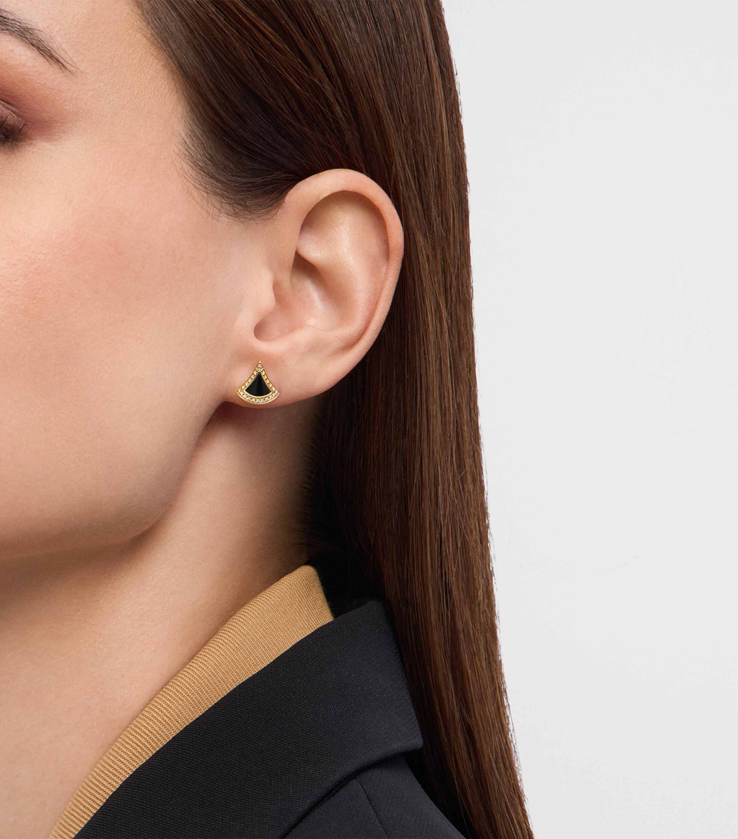 Yellow Gold, Diamond and Onyx Divas’ Dream Earrings YELLOW GOLD Image 4