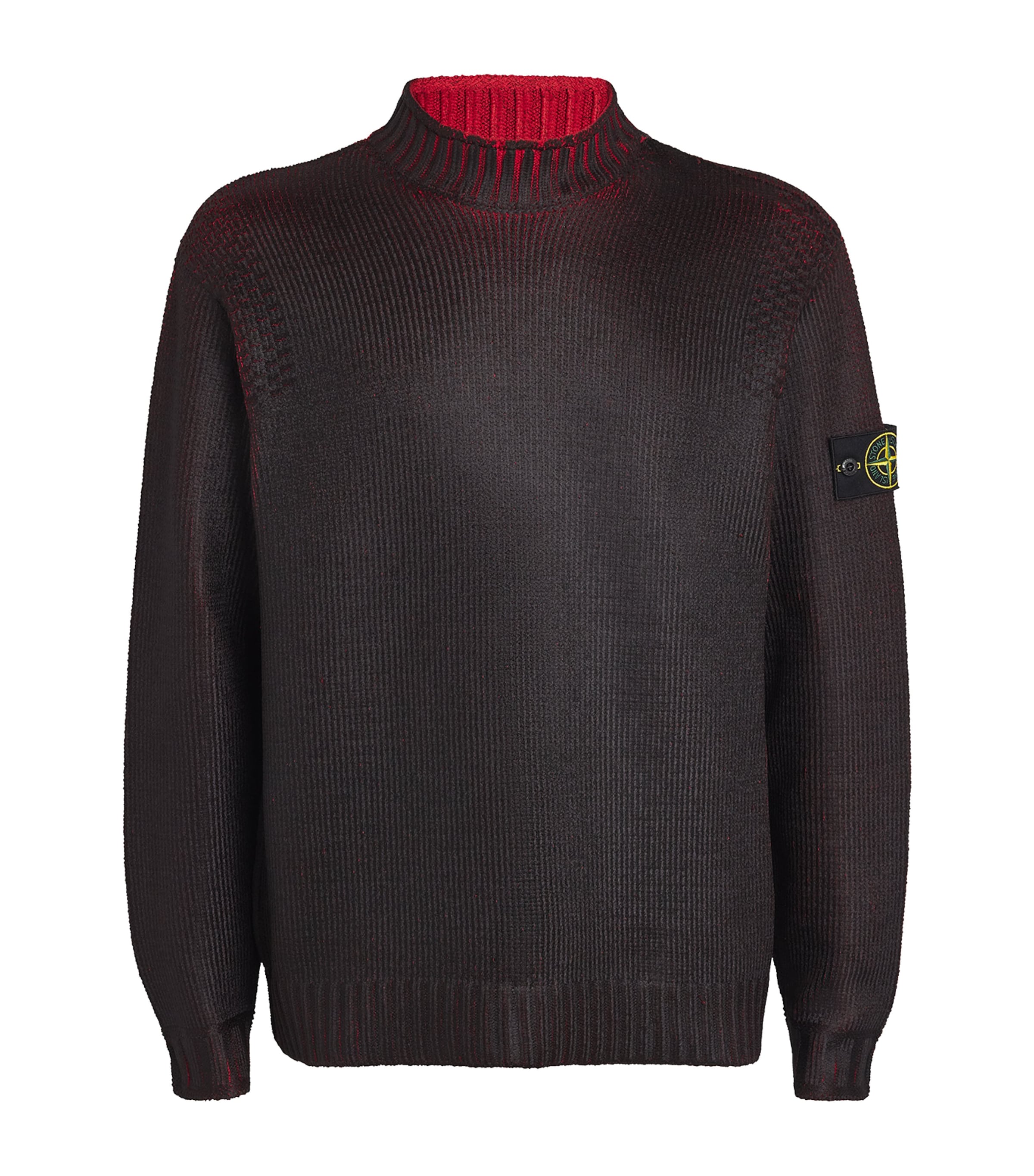 Stone Island Two-tone Sweater In Burgundy