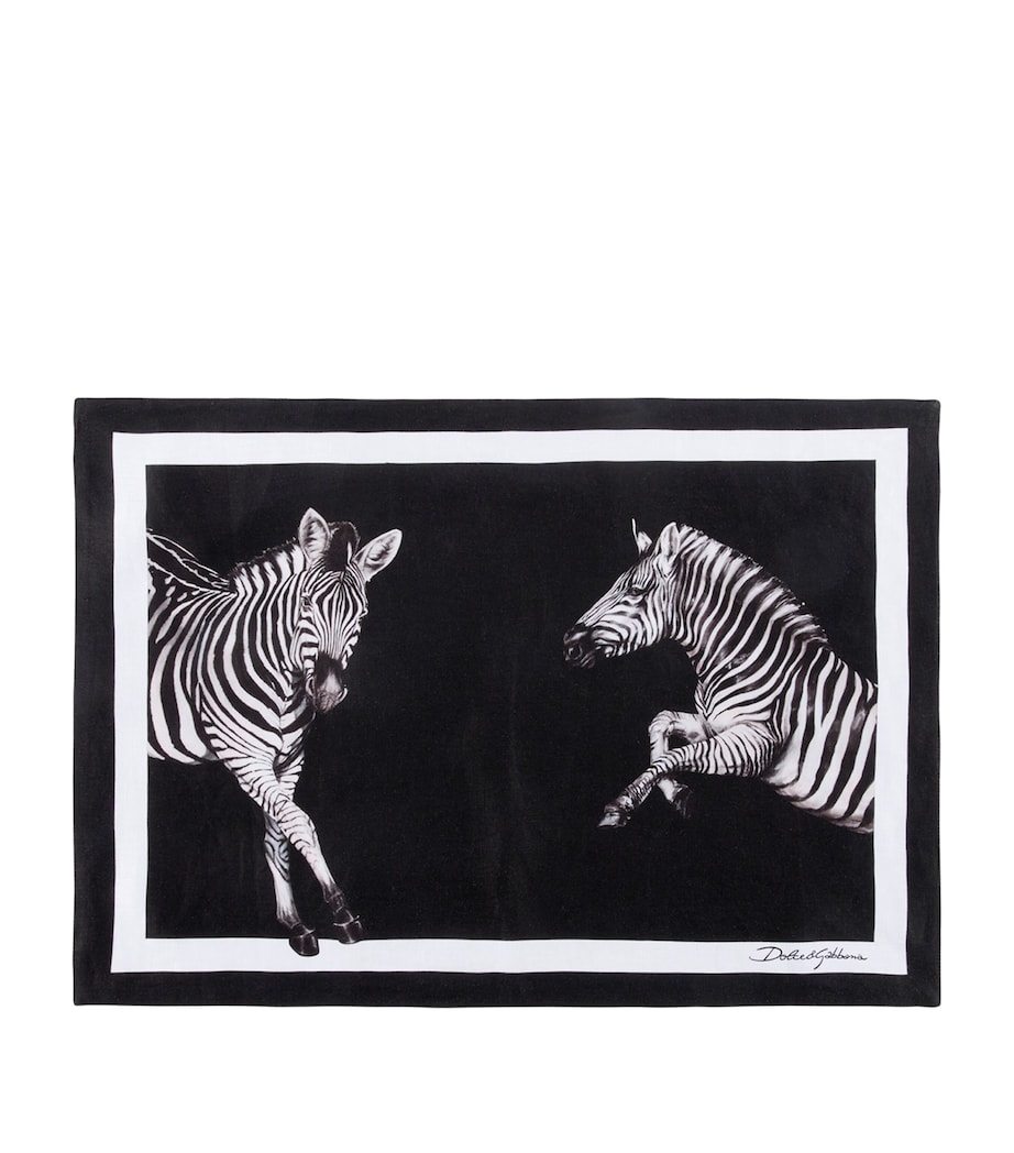 Linen Zebra Placemat and Napkin Set UZ020 ZEBRE2 F DO NE Image 1