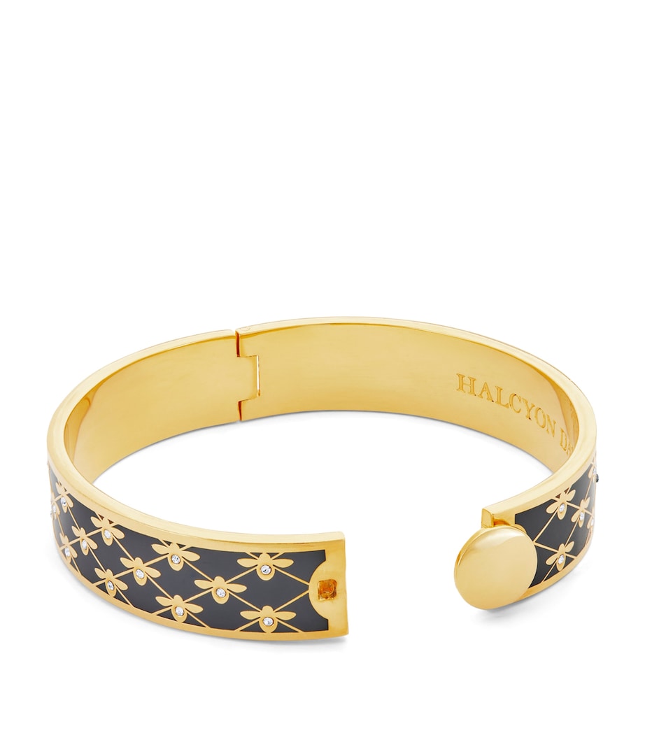 Gold-Plated Enamel Bee Sparkle Bangle BLACK/GOLD Image 3