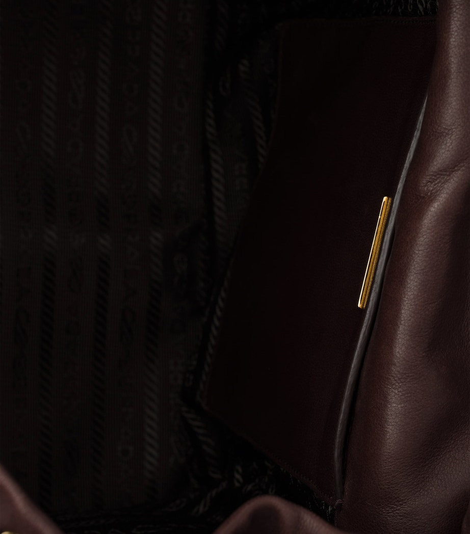 Medium Re-Nylon and Leather Explore Backpack F0038 Image 5