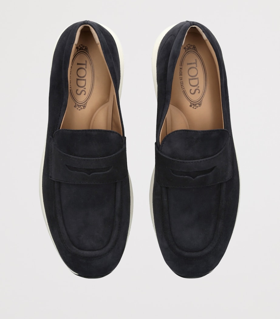 Tod's Suede Sport 54 Loafers 25 Navy Image 4