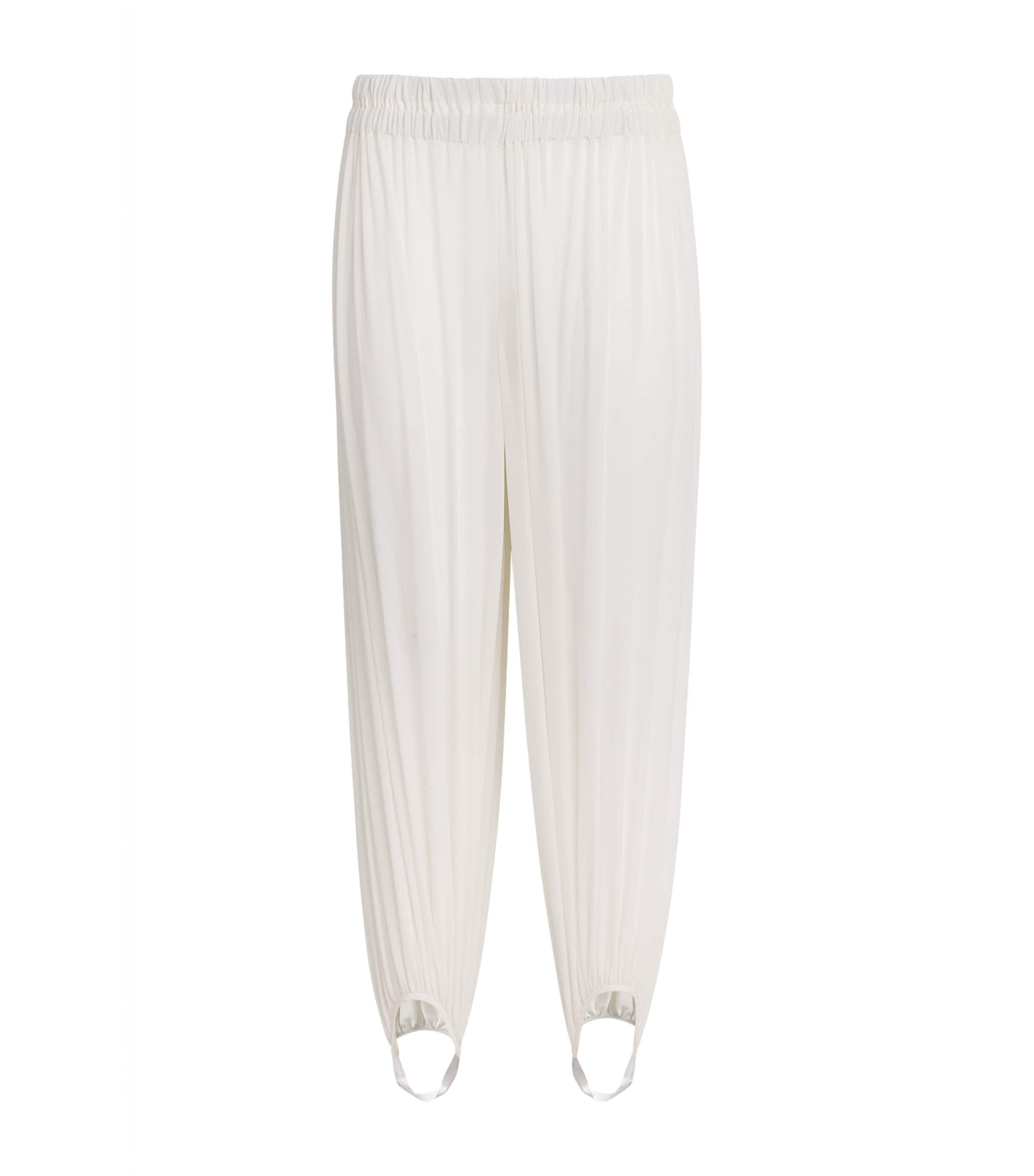 Alaïa Womens Silk-Blend Pleated Tension Trousers Naturel Image 1