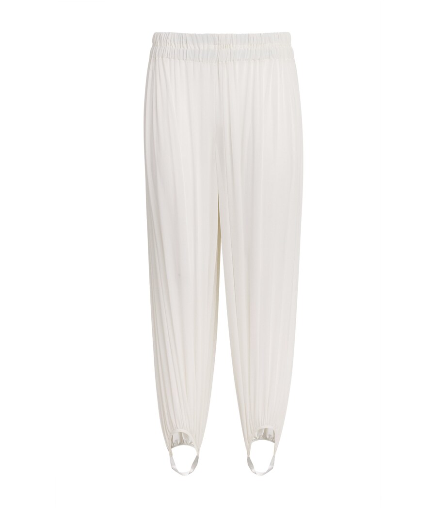 Alaïa Womens Silk-Blend Pleated Tension Trousers Naturel Image 1