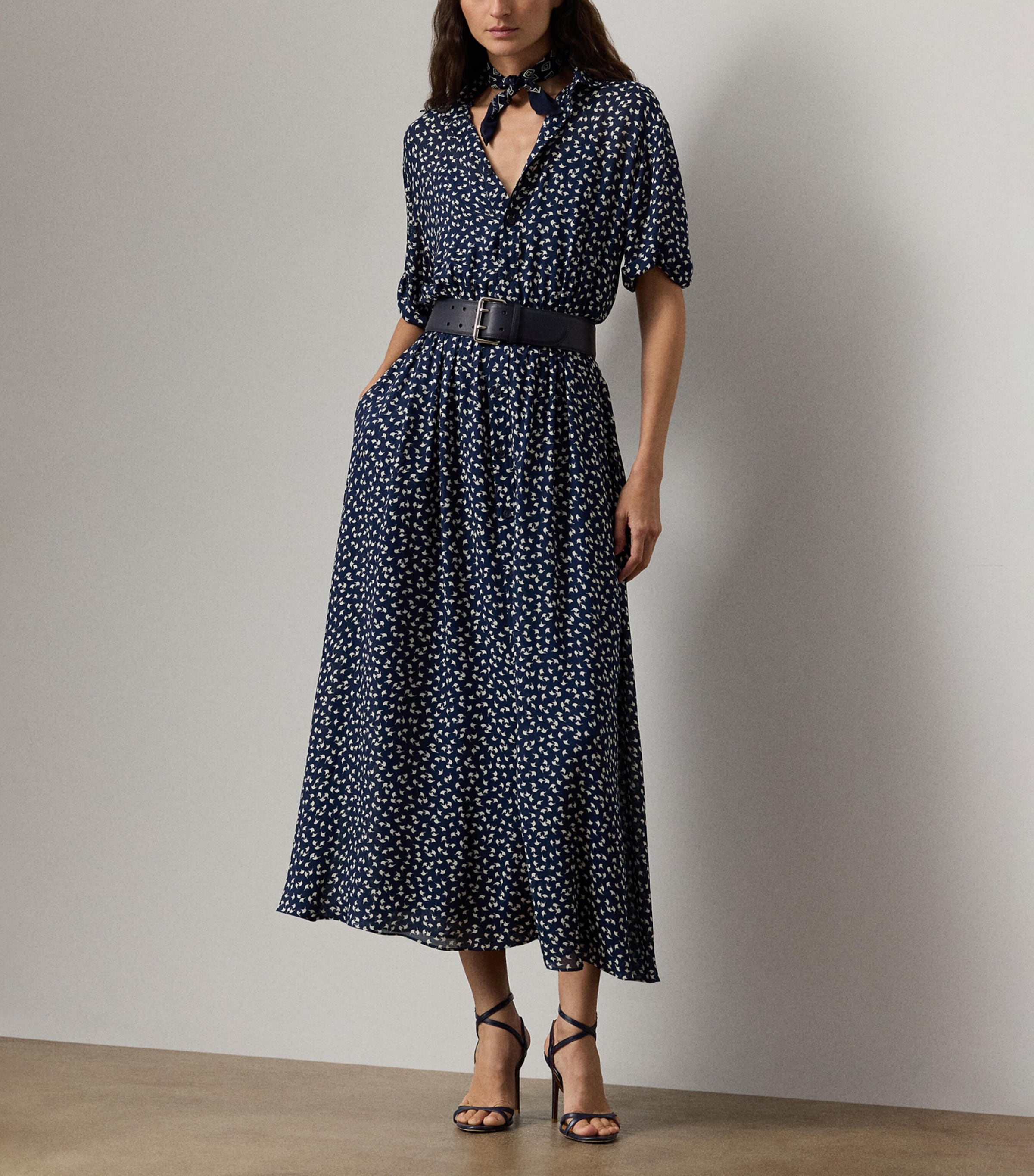 Sura Midi Shirt Dress NAVY-410 Image 2