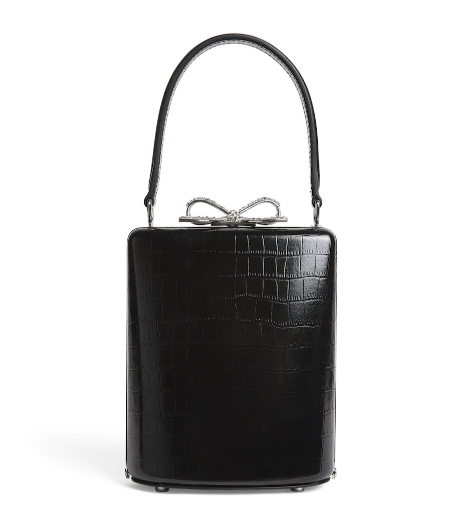 Croc-Embossed Leather Mini Bag BLACK Image 1