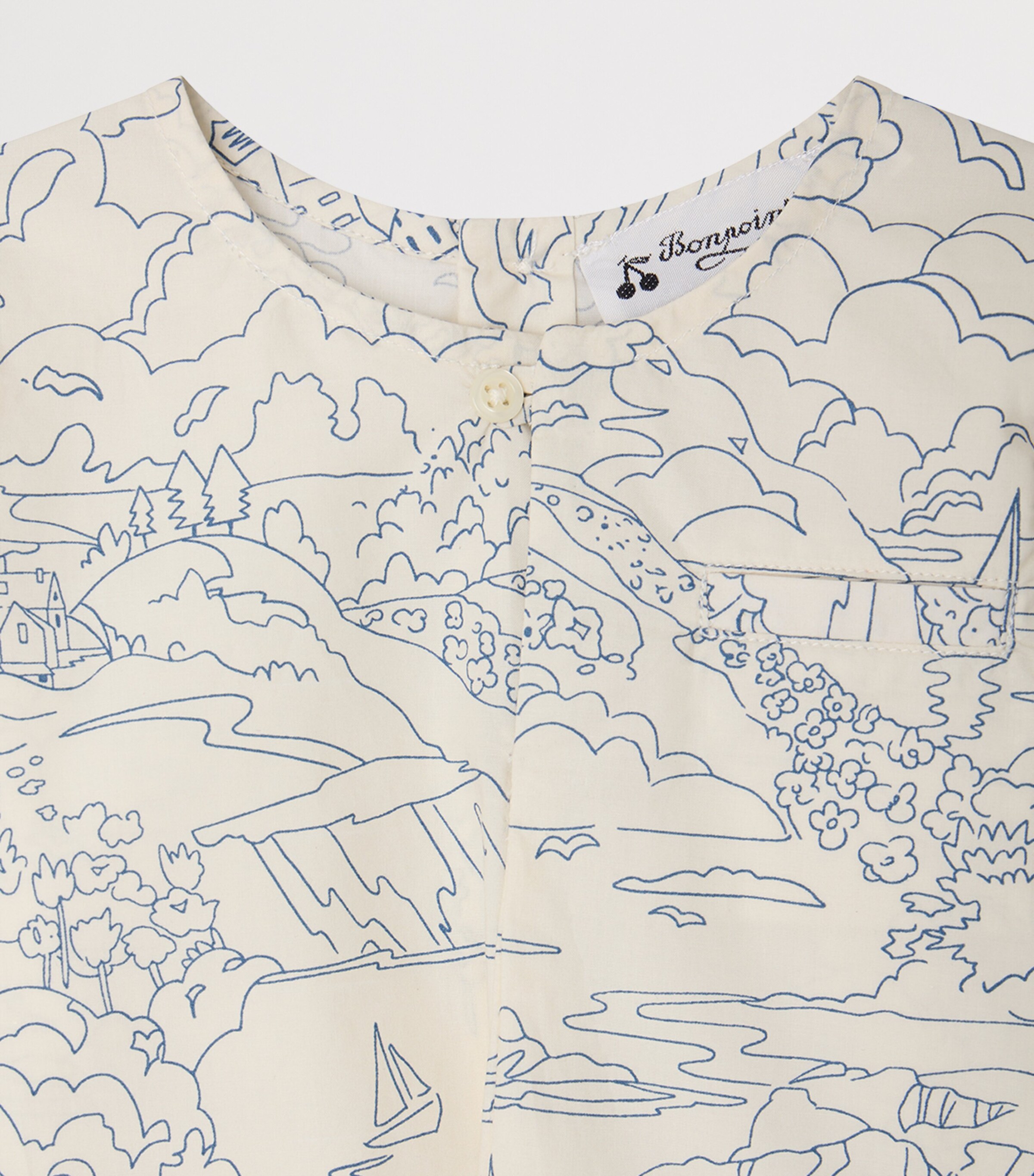Bonpoint Cotton Printed Top (1-18 Months) Imp Encre Image 3