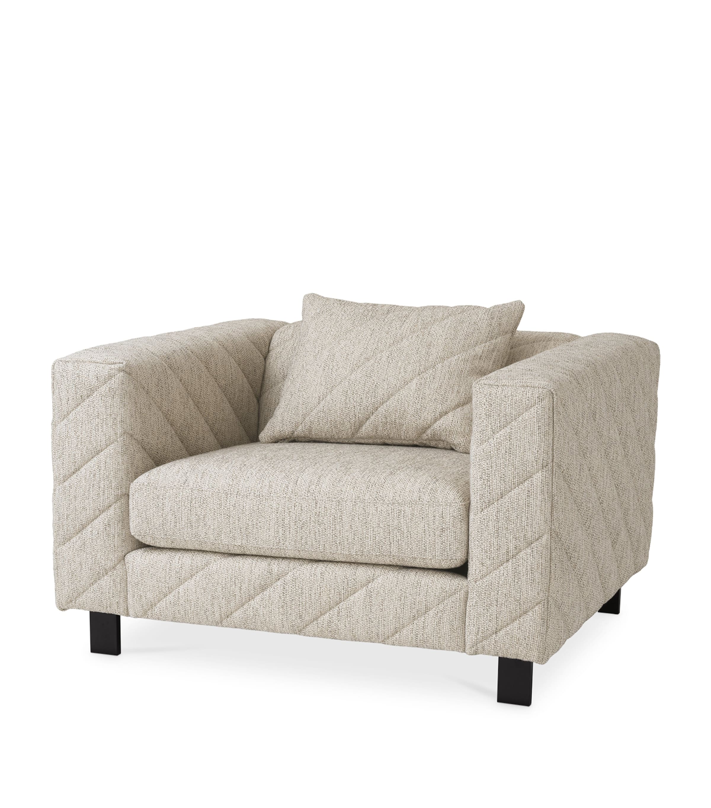 Quilted Avellino Armchair LIGHT GREY Image 1