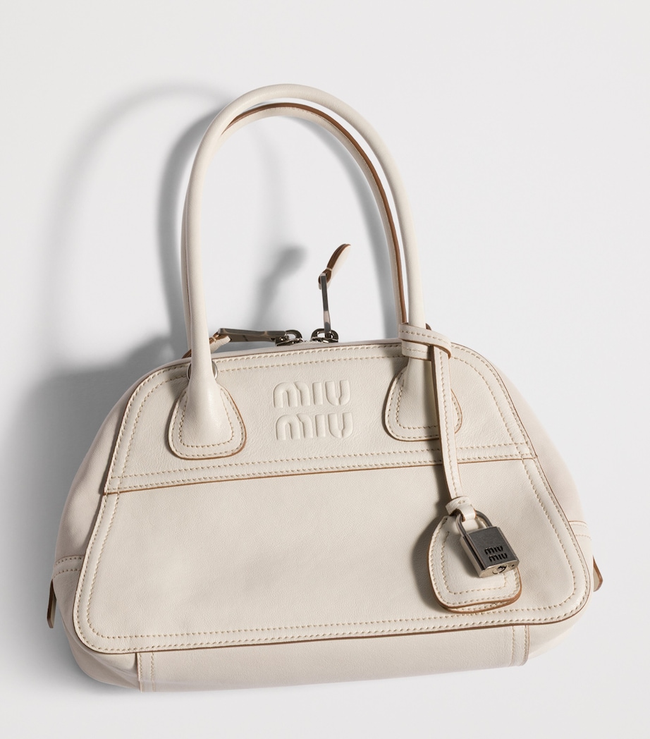 Miu Miu Nappa Leather Vivant Top-Handle Bag Neutral Image 7