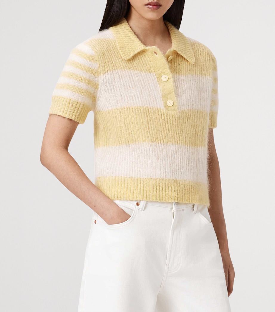 Knitted Clem Polo Shirt HAY YELLOW/WHITE Image 4