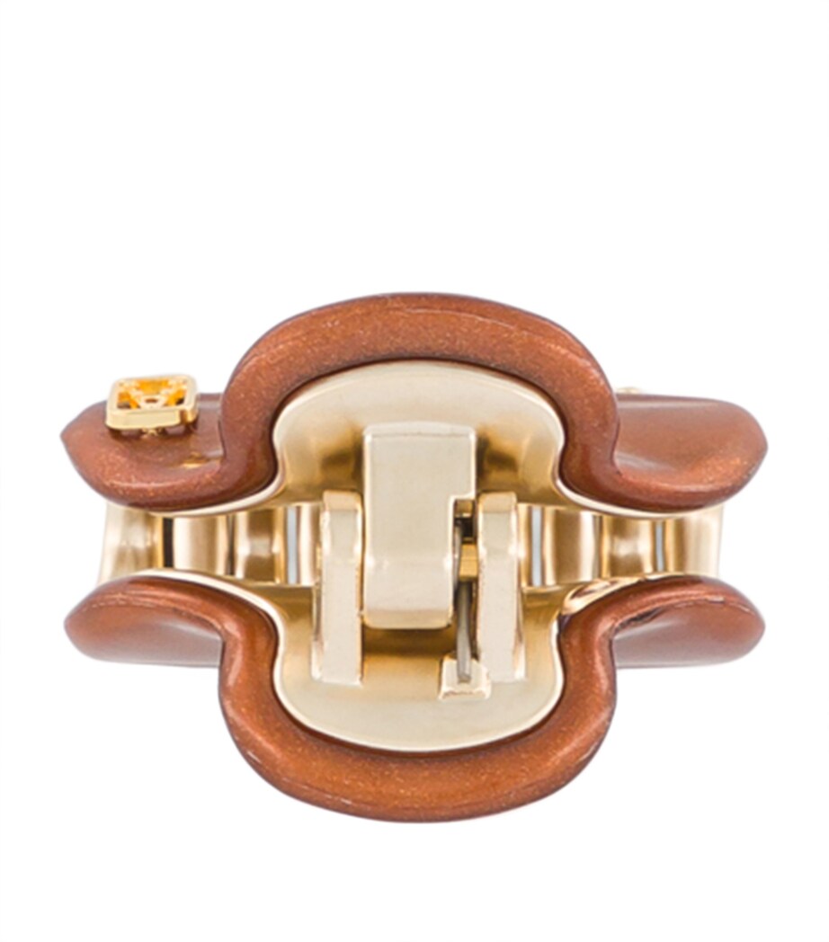 Alexandre de Paris Gold-Plated Claw Hair Clip Pail Brun/or Image 3