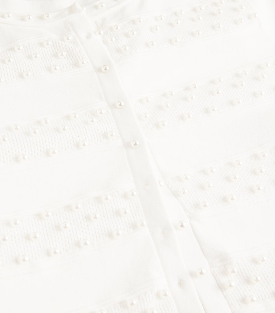 Cropped Beaded Cardigan ECRU Image 5