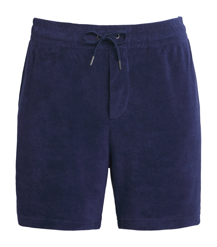Polo Ralph Lauren Mens Cotton Terry Polo Pony Shorts Newport Navy Image 1