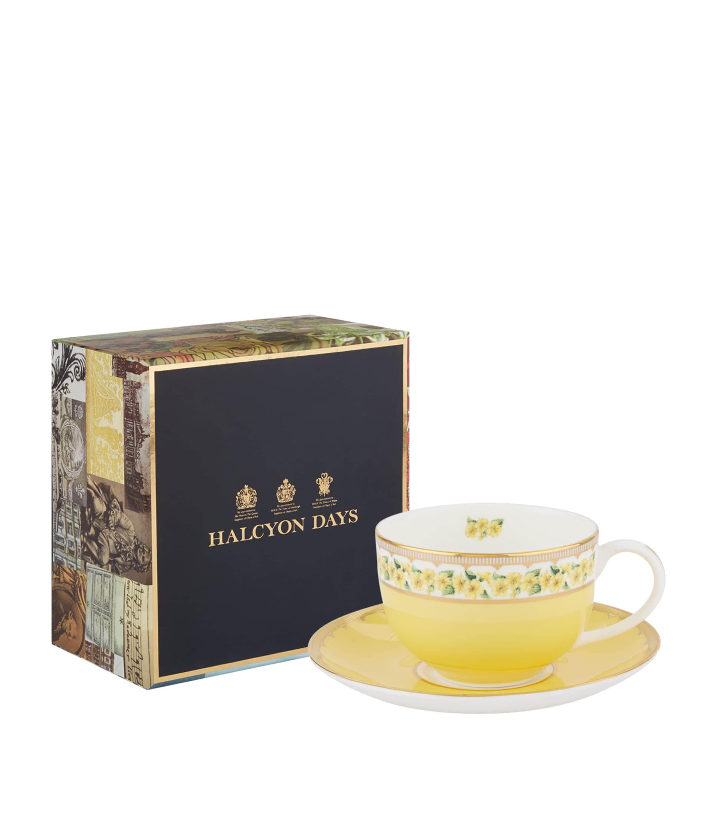 Halcyon Days Shell Garden Floral Teacup and Saucer | Dining | Tableware | Tea Cups & Saucers | Designers | Halcyon Days