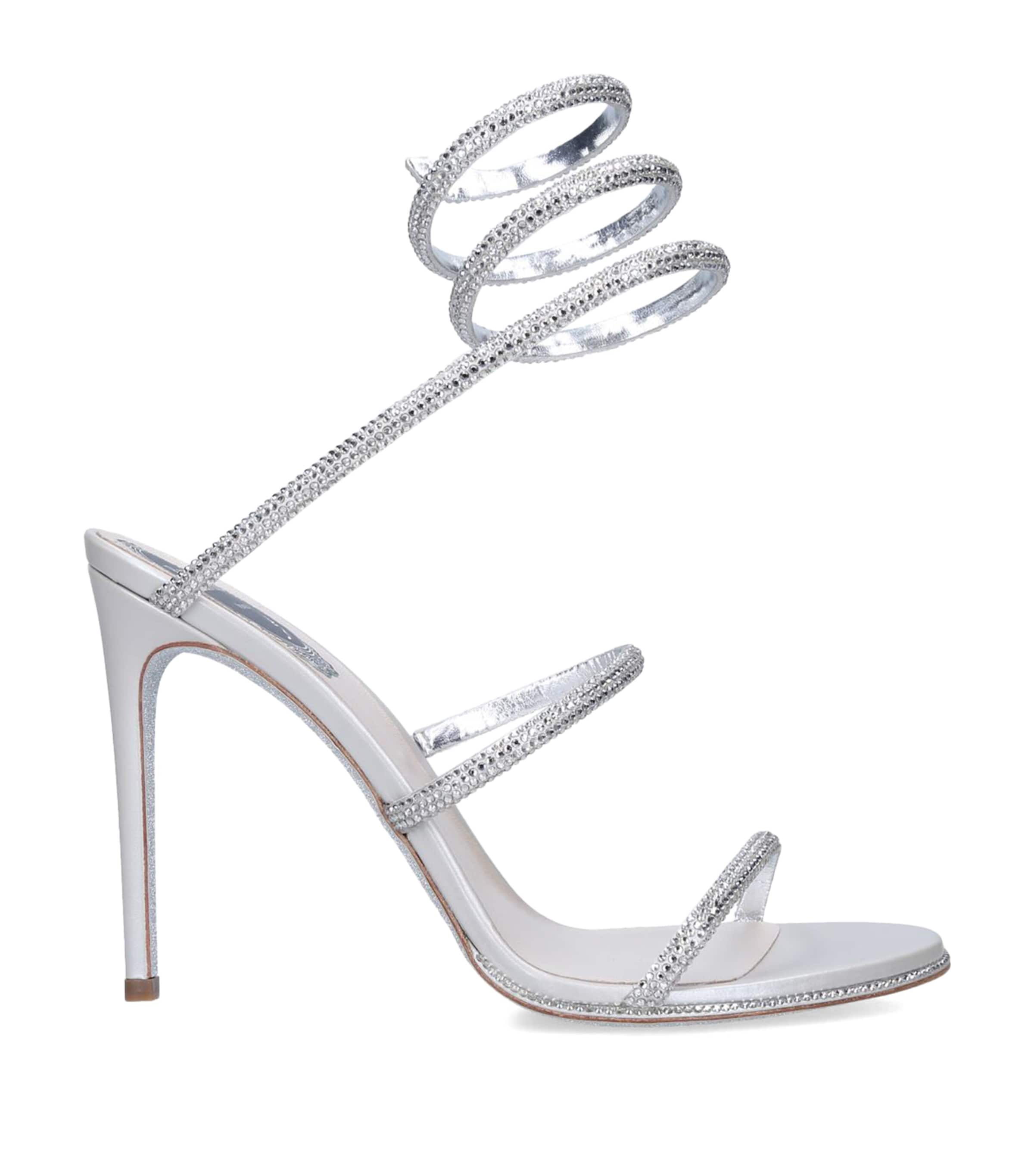 Shop René Caovilla Embellished Cleo Sandals 105 In Silver