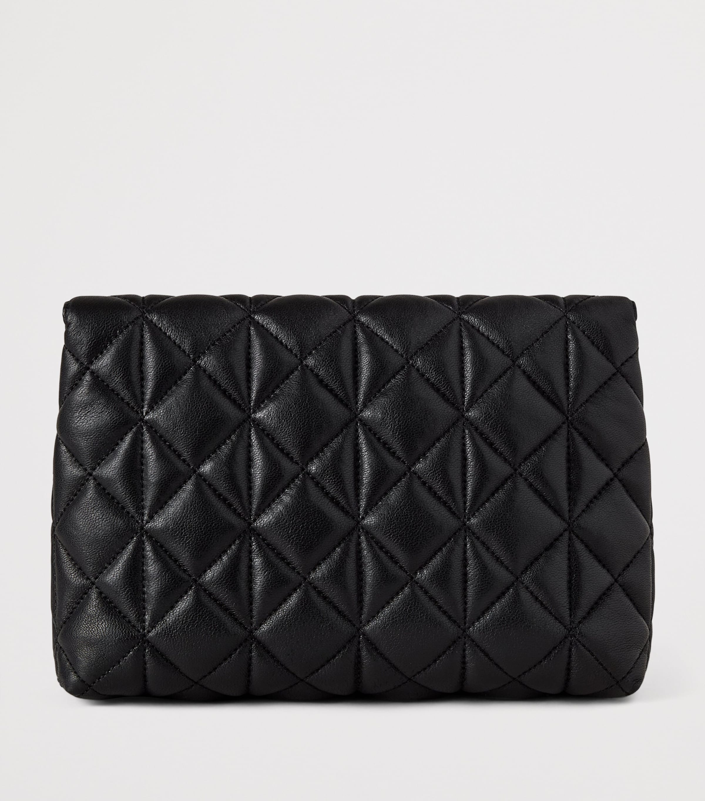 Large Leather Darley Cosmetic Pouch BLACK Image 3