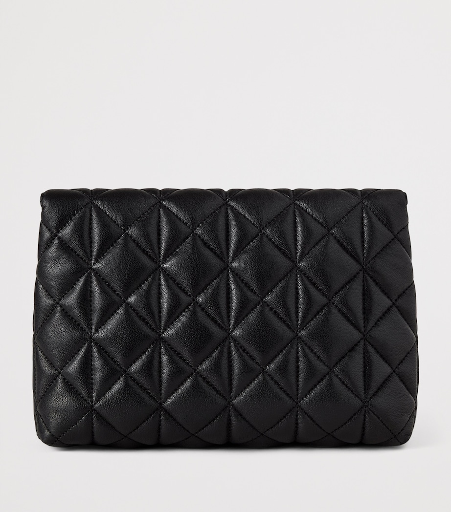 Large Leather Darley Cosmetic Pouch BLACK Image 3