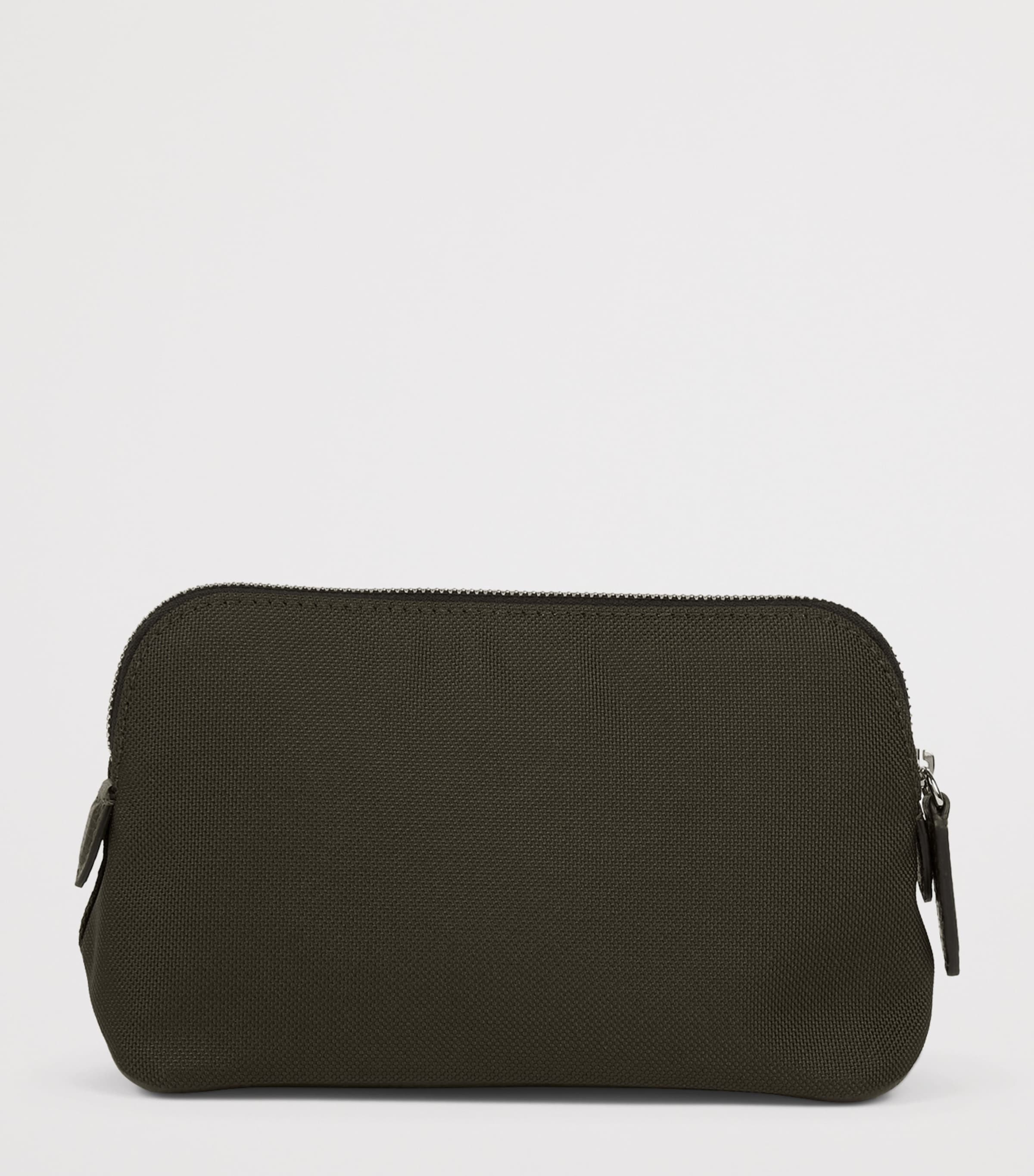 Smythson Small Canvas Wash Bag Dark Moss Image 4