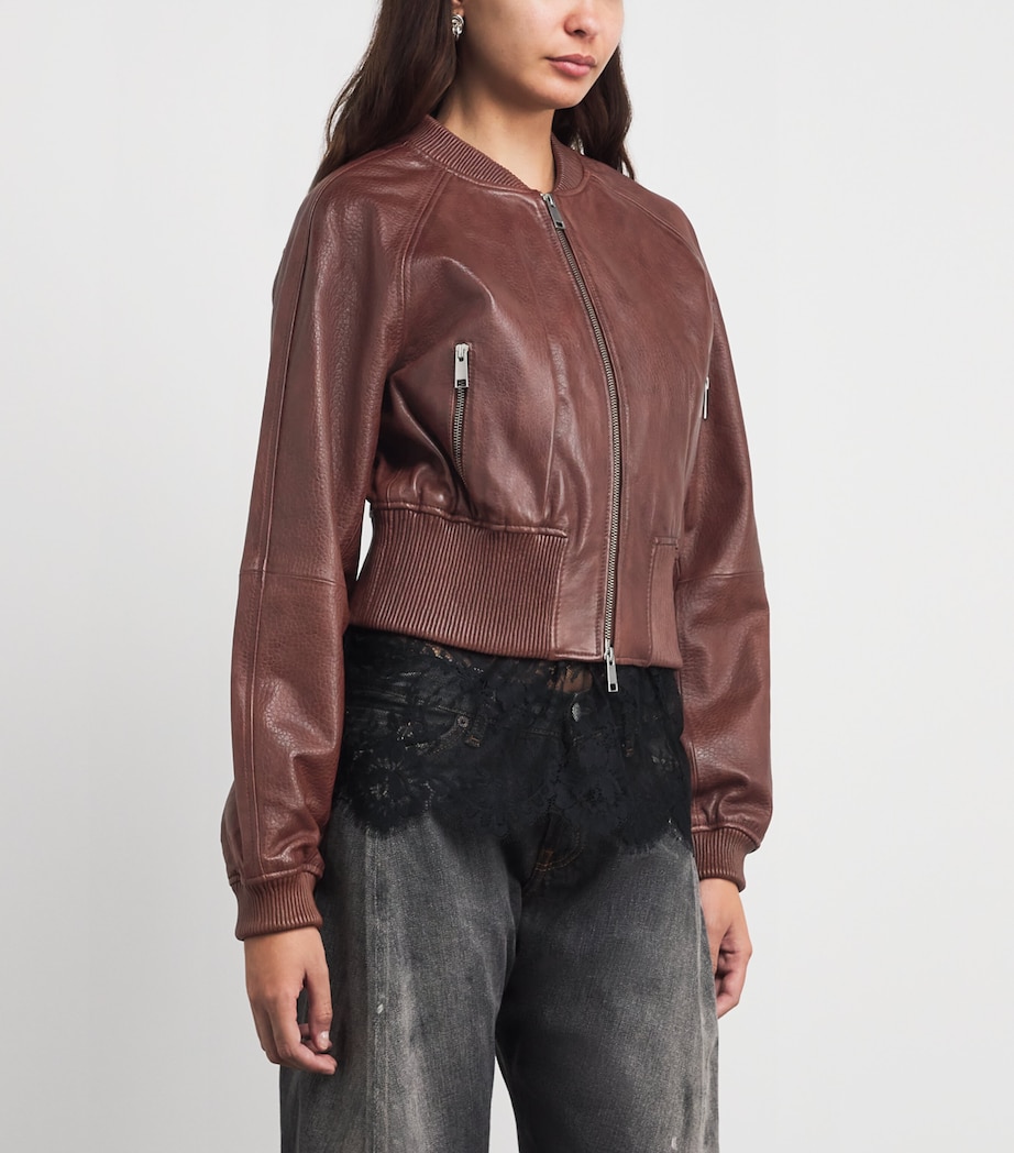Dario Leather Jacket BROWN Image 4