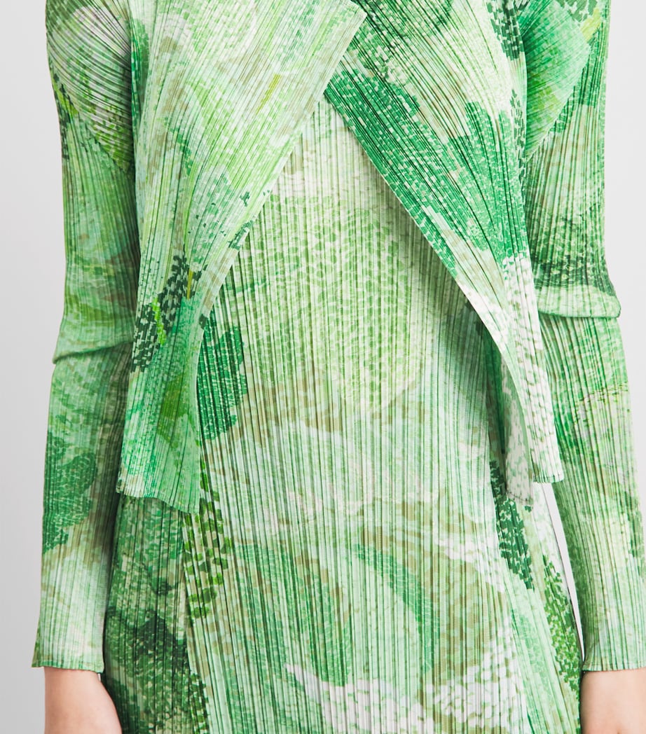 Pleats Please Issey Miyake Womens Pleated Foggy Forest Cardigan Grass Green Image 3